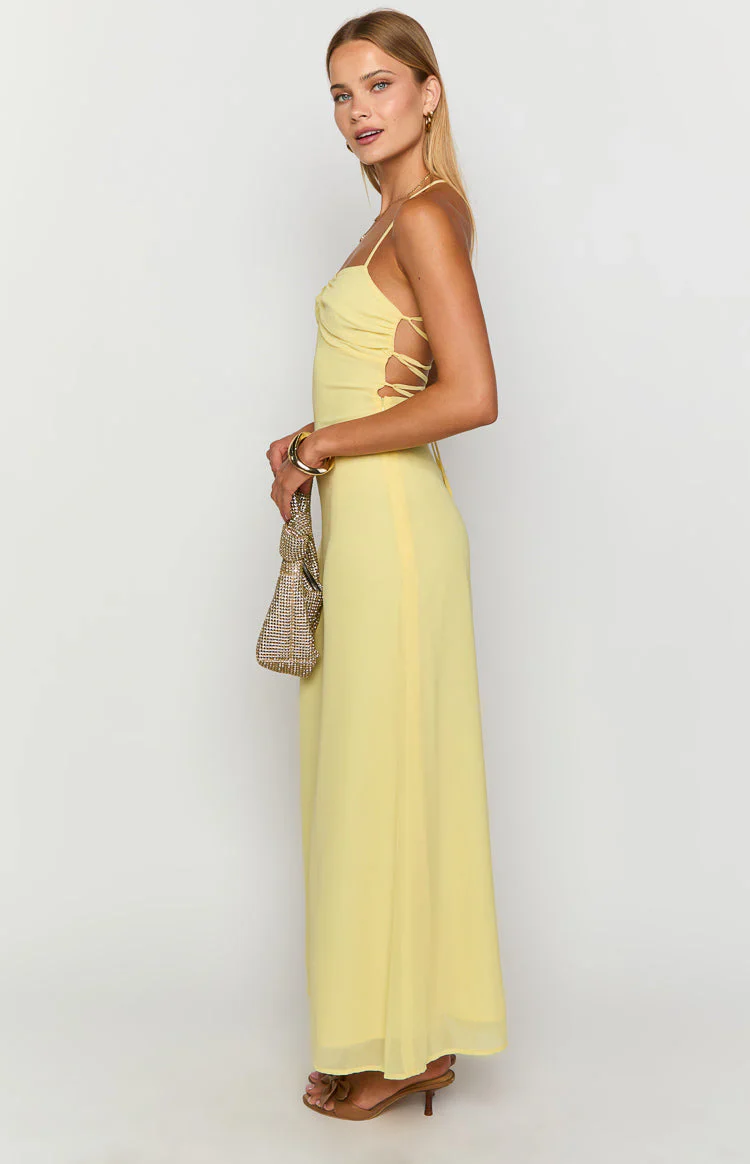 Arabelle Yellow Maxi Dress - luluinthesky