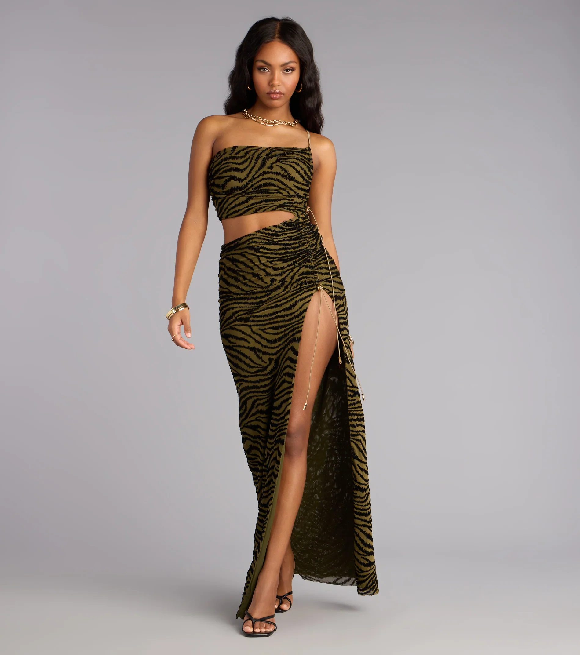 Wild Intentions Zebra Velvet Maxi Dress