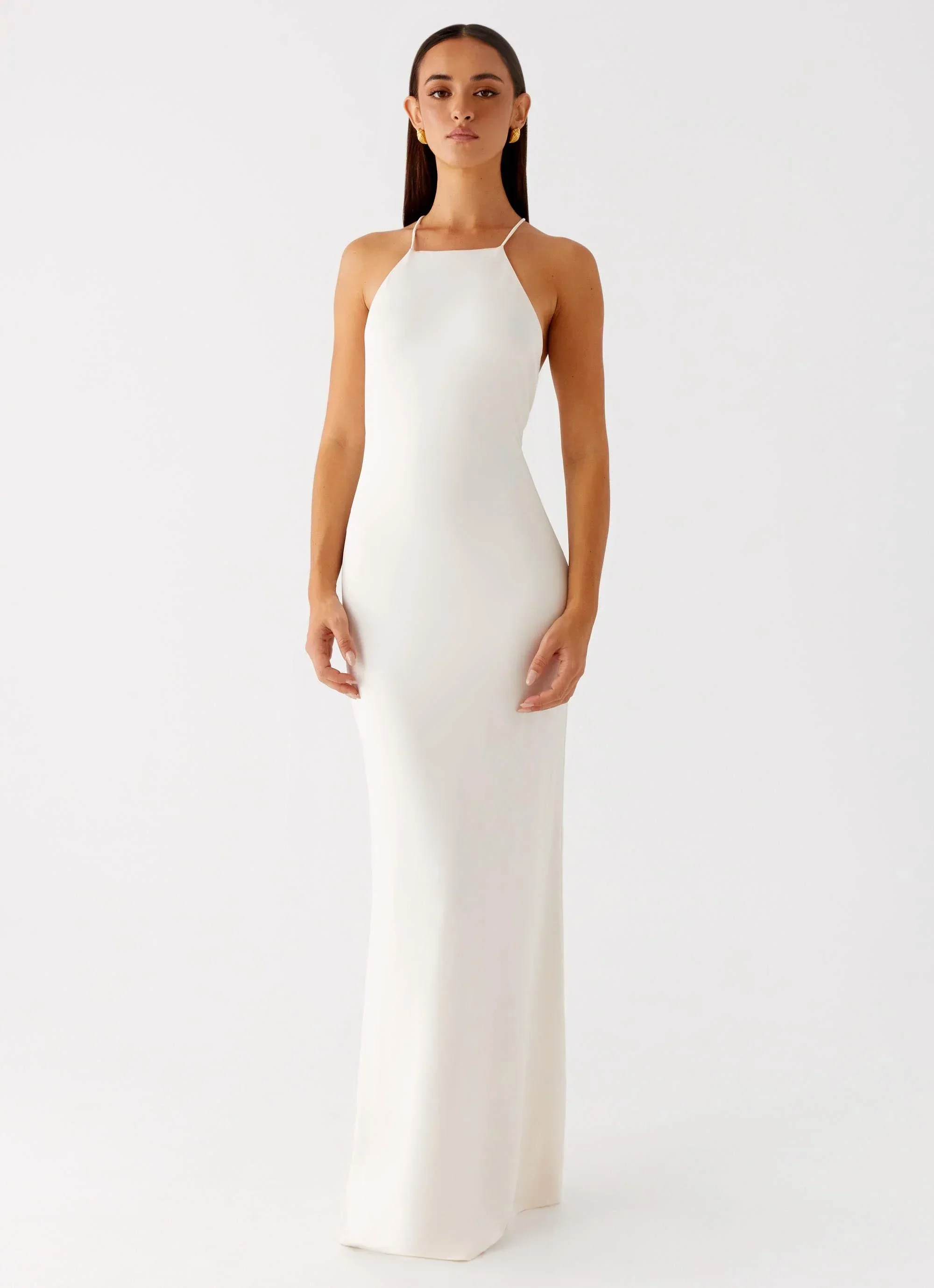 Raffa Pearl Maxi Dress - Ivory