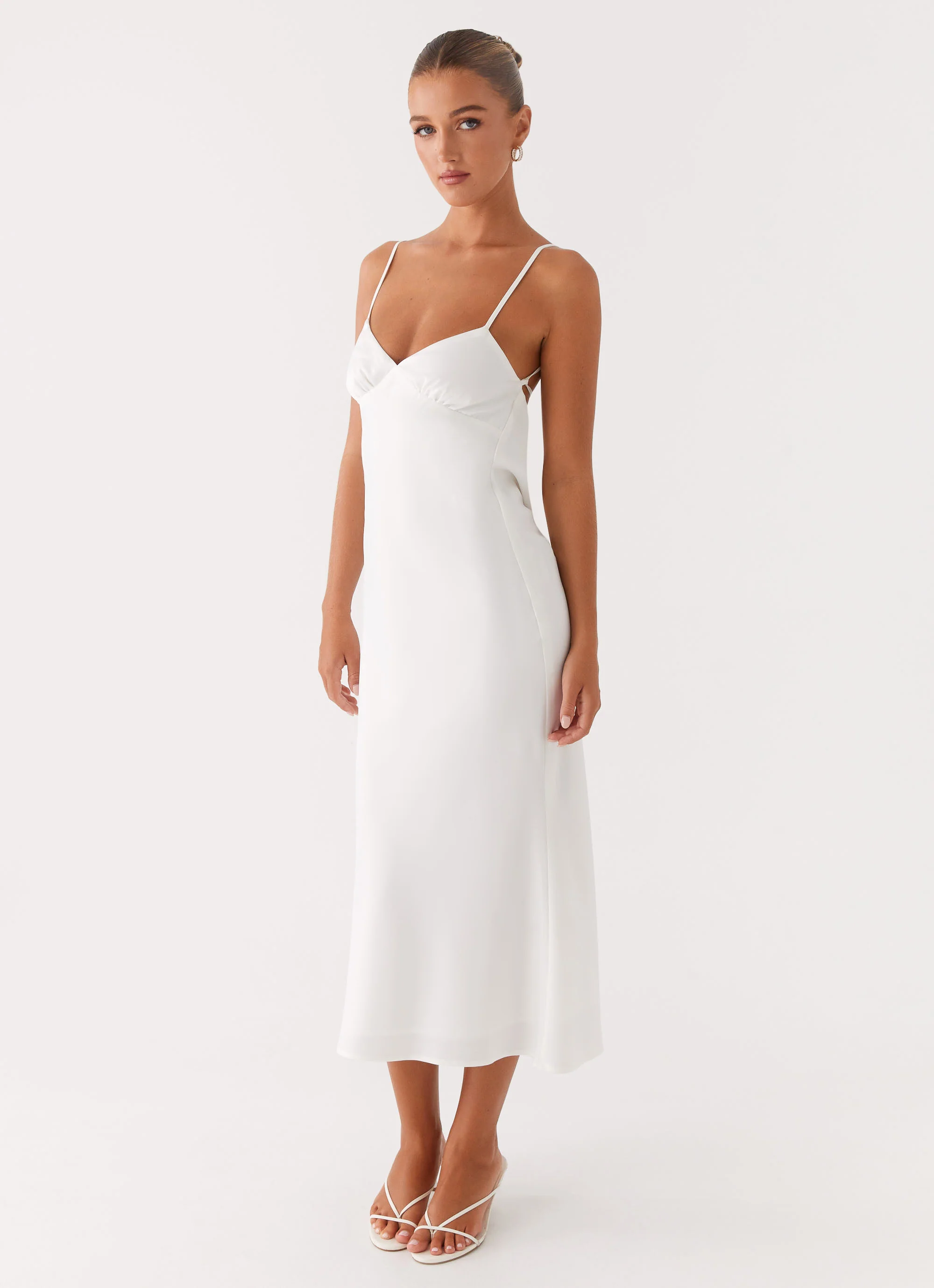 Bentley Midi Dress - White - luluinthesky