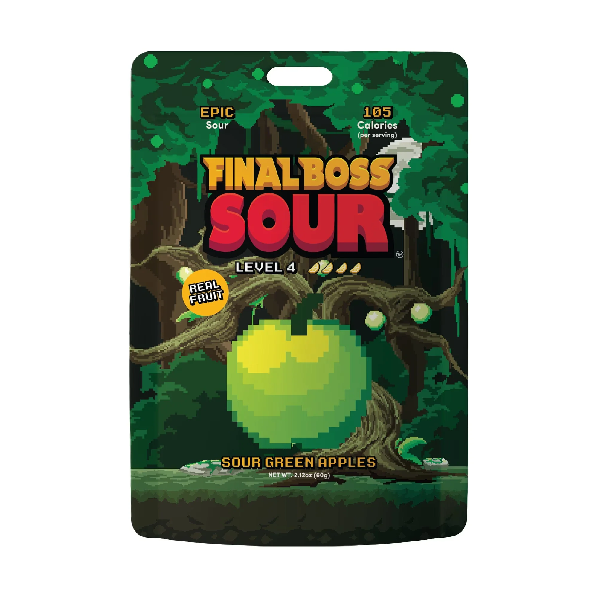 Final Boss Sour Level 4 Green Apple Sour Candy Snack 100g (1pc)