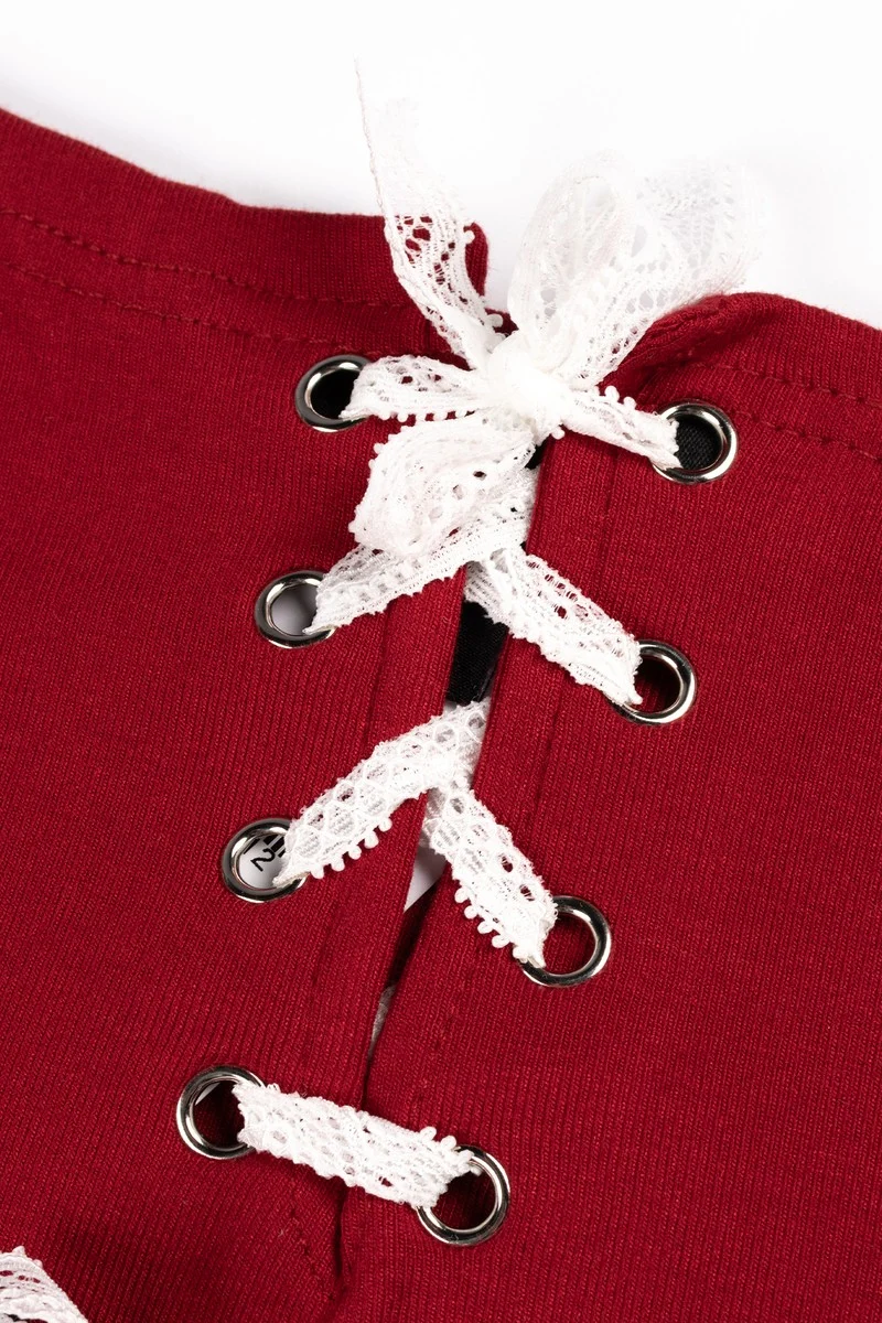 Lace-Up Raglan Cropped Tee