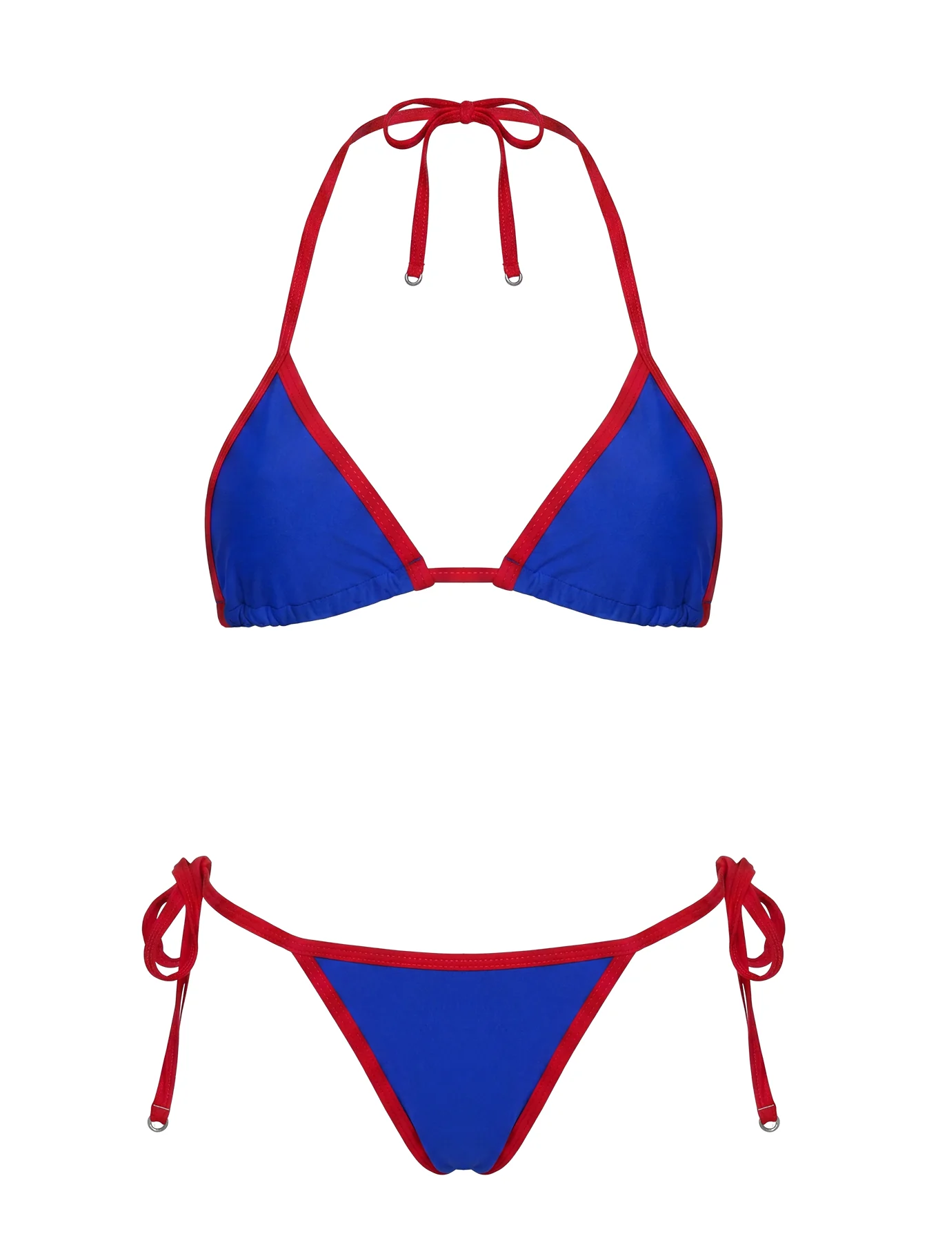 Jenner Triangle Bikini Top Blue / Red