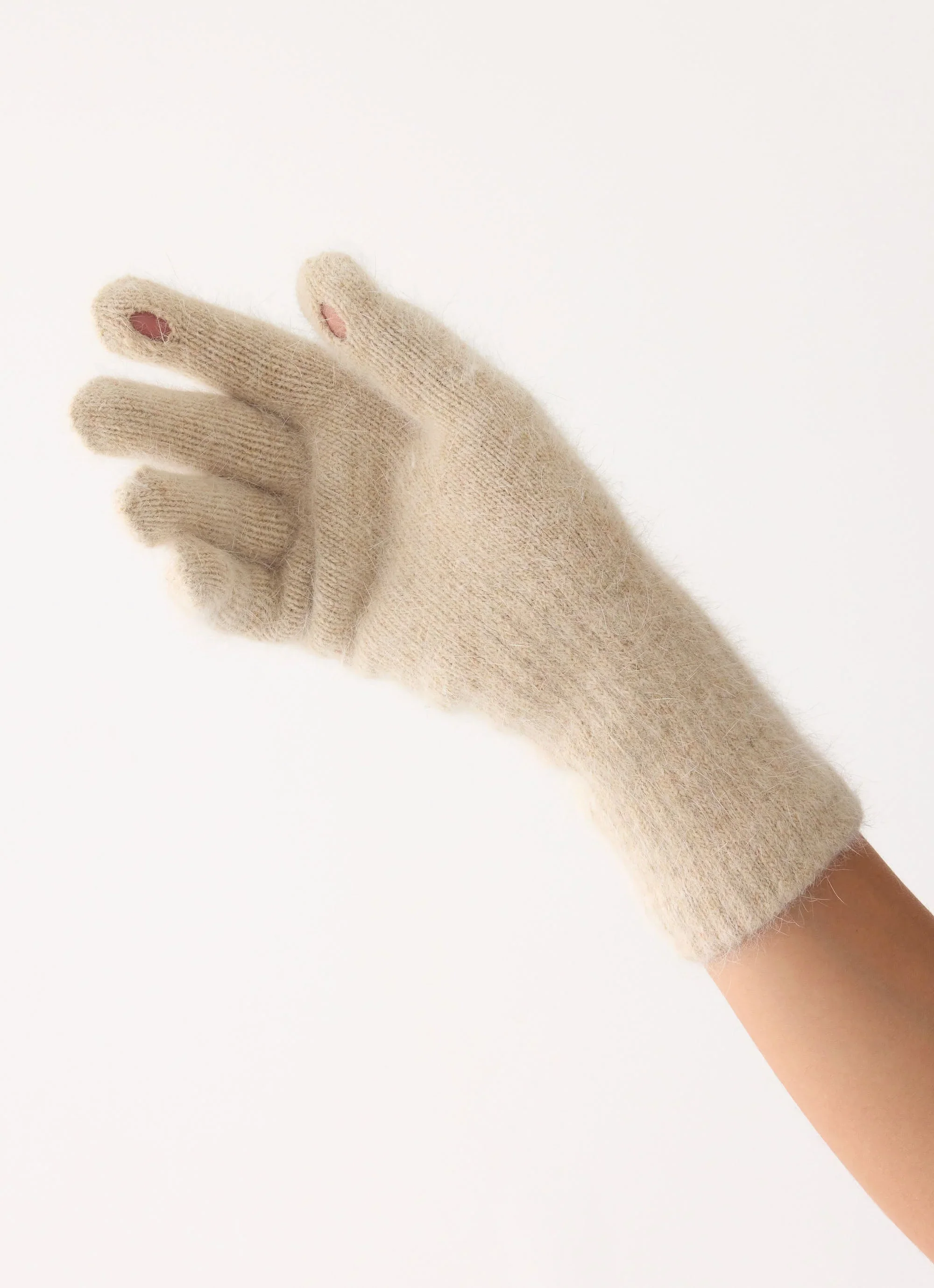 Stormy Weather Knit Gloves - Cream