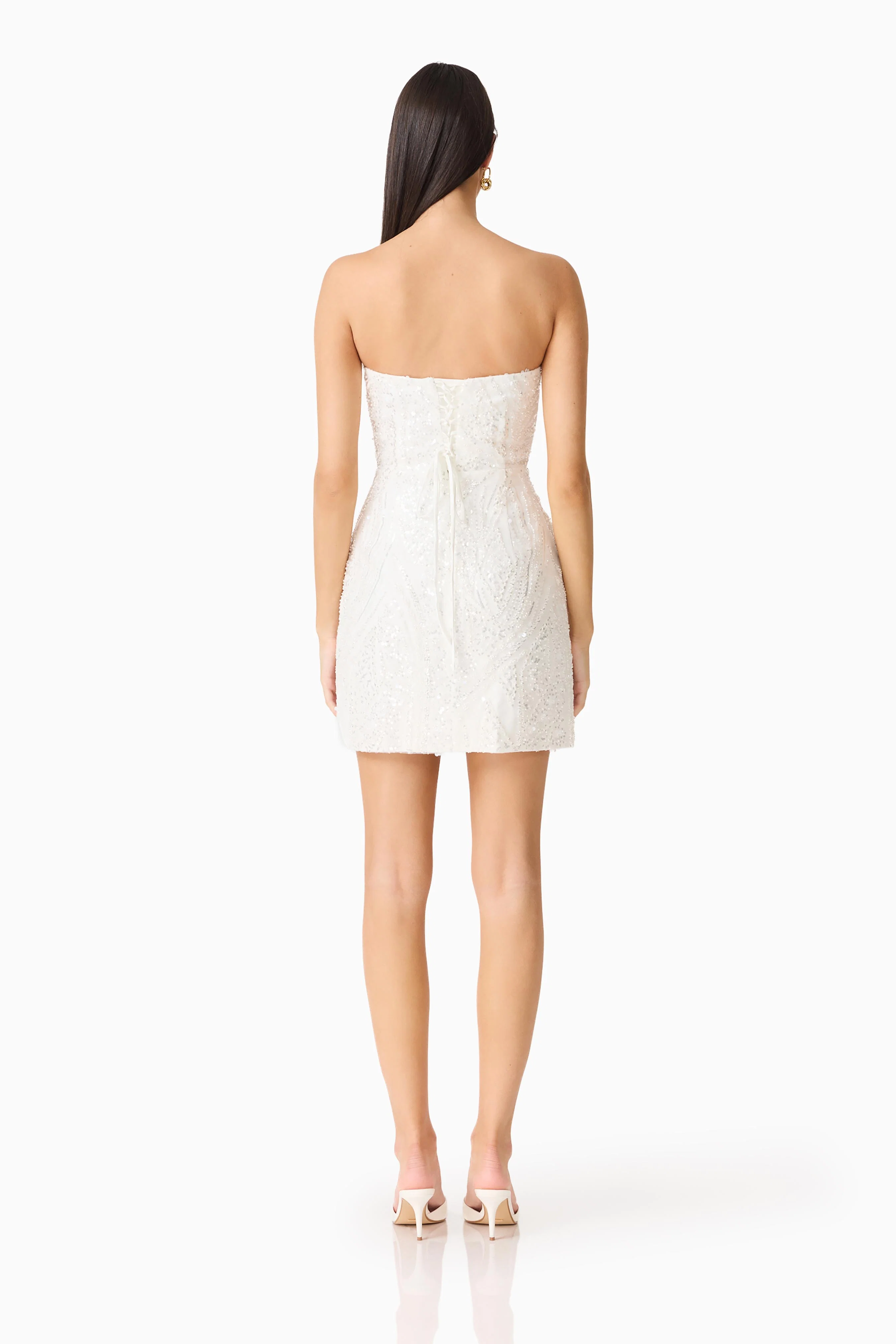 Daelia Strapless Mini Dress in White