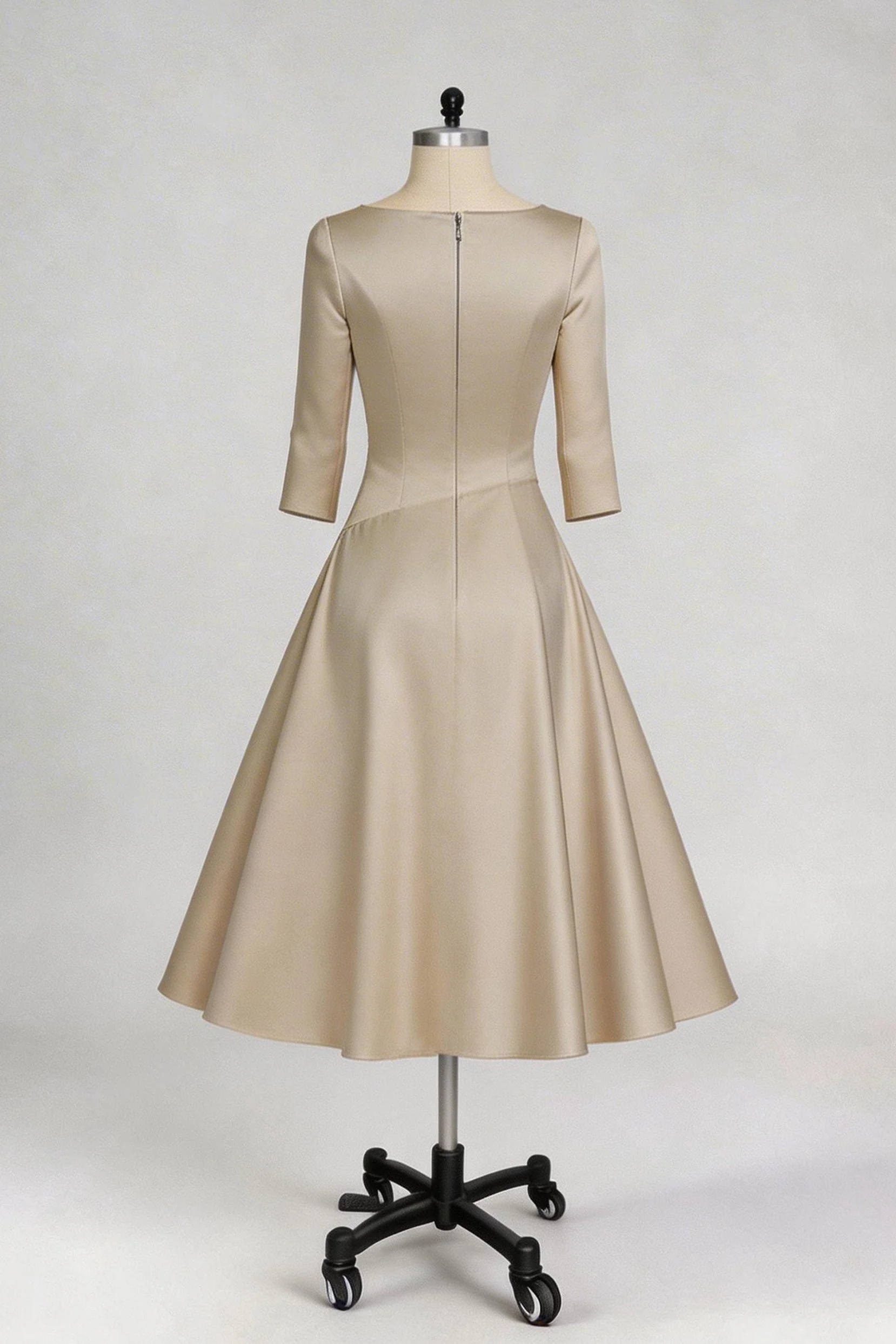 A-Line Tea Length Satin Mother Dress CM0081