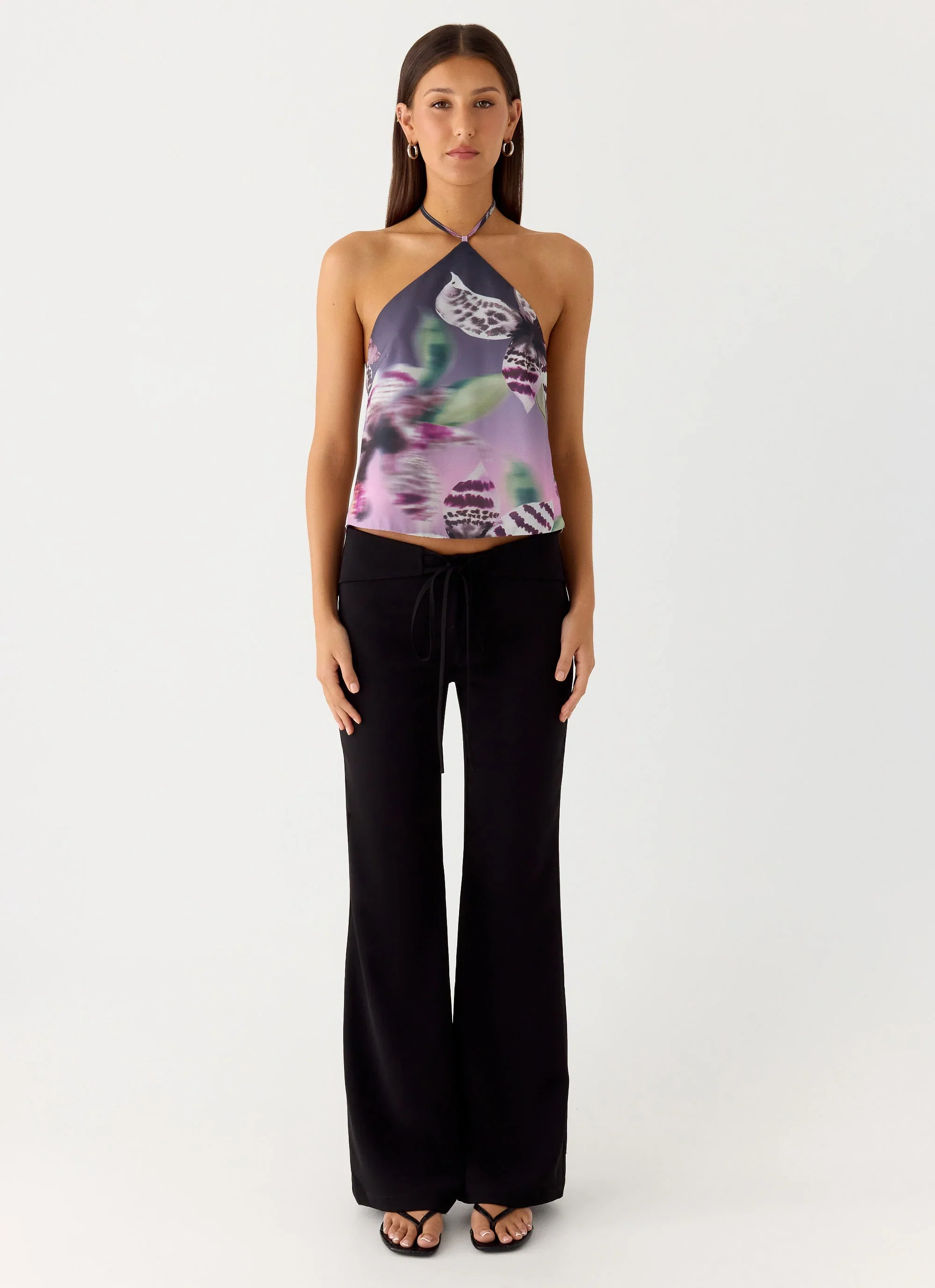 Twisted Love Halter Top - Ombre Floral Affair