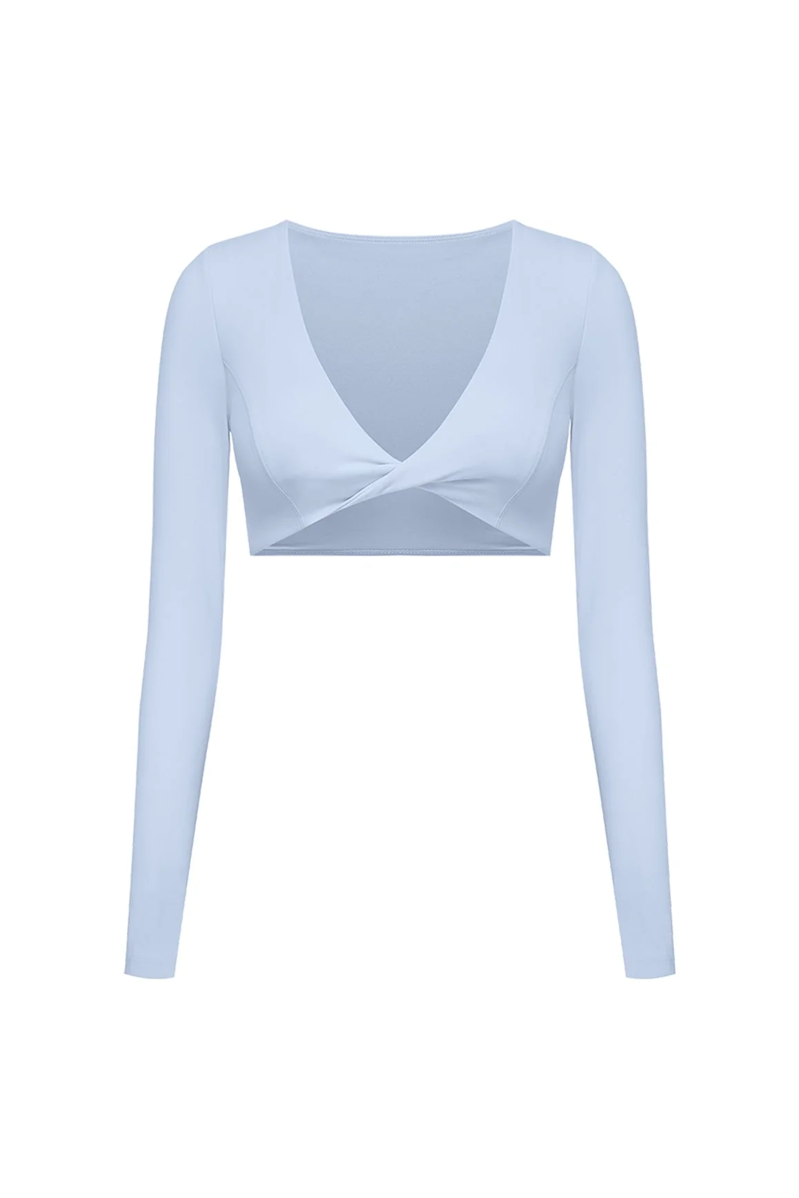 Twist-Front Long Sleeve Crop Top
