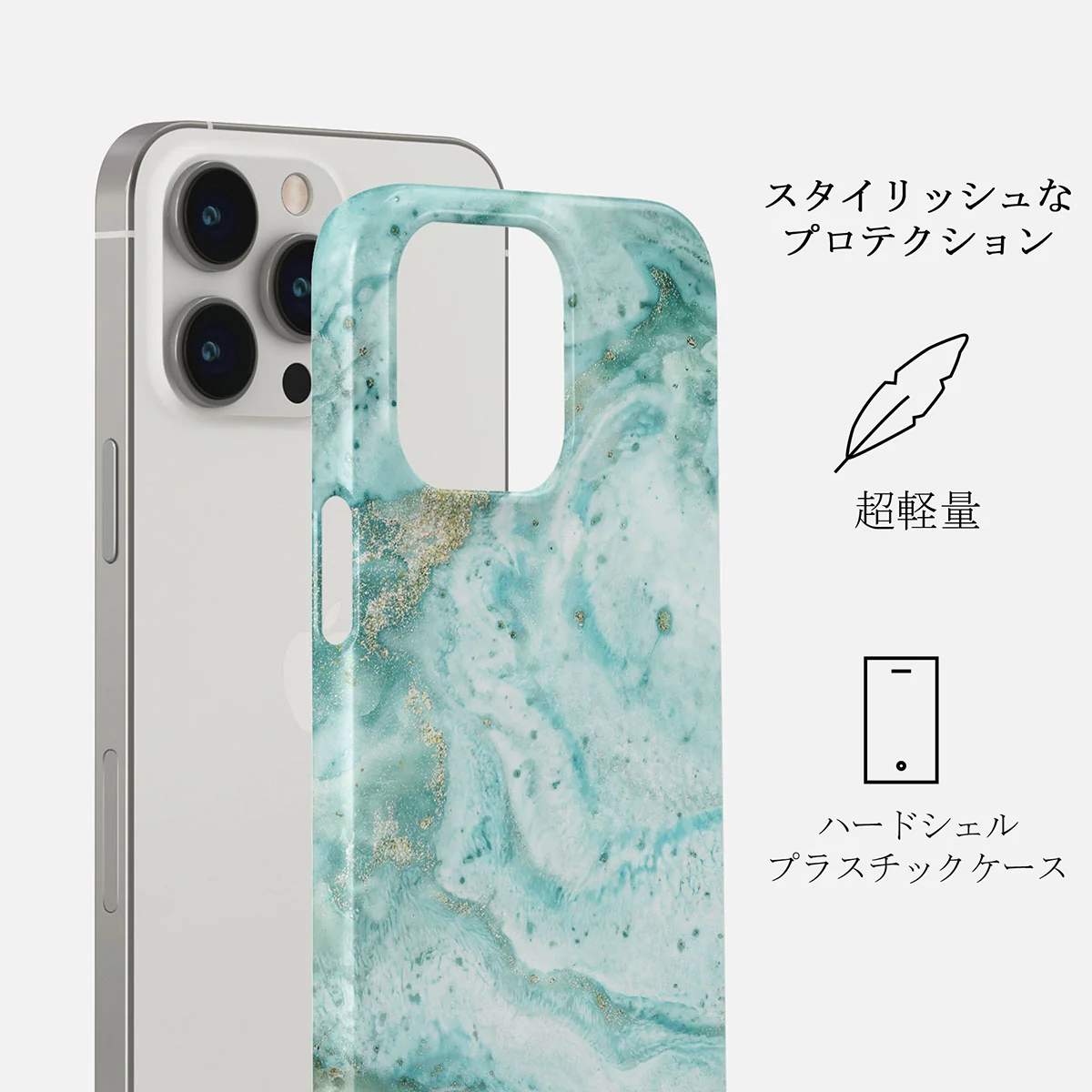 Uluwatu Waves - Teal iPhone 13 Pro ケース