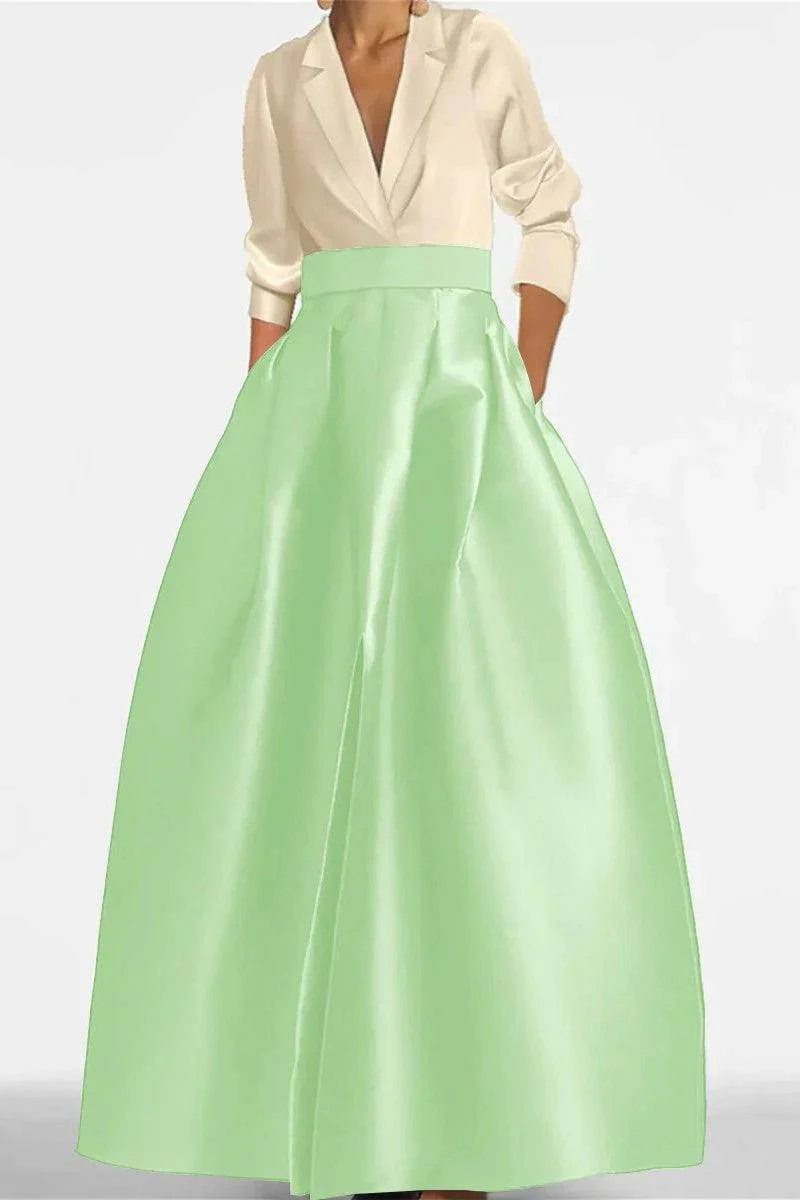 A Line Jewel Neck V-Neck Long Sleeves Mother Dresses CM0342