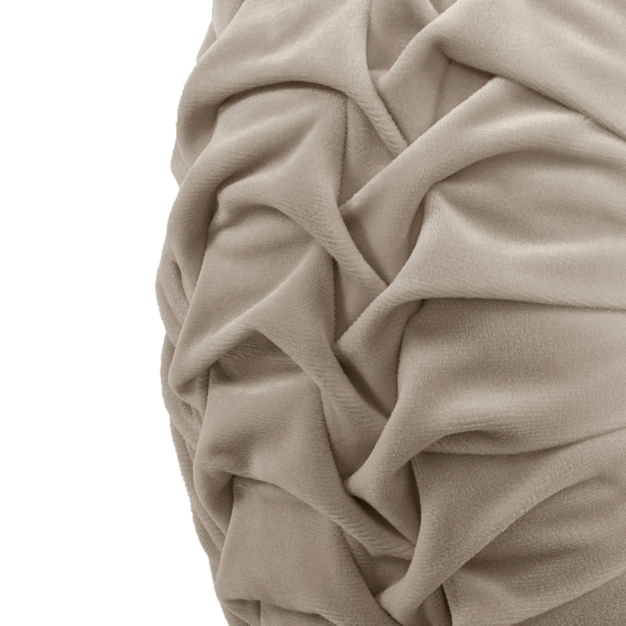 Round Pleated Soft Velvet Throw Pillow