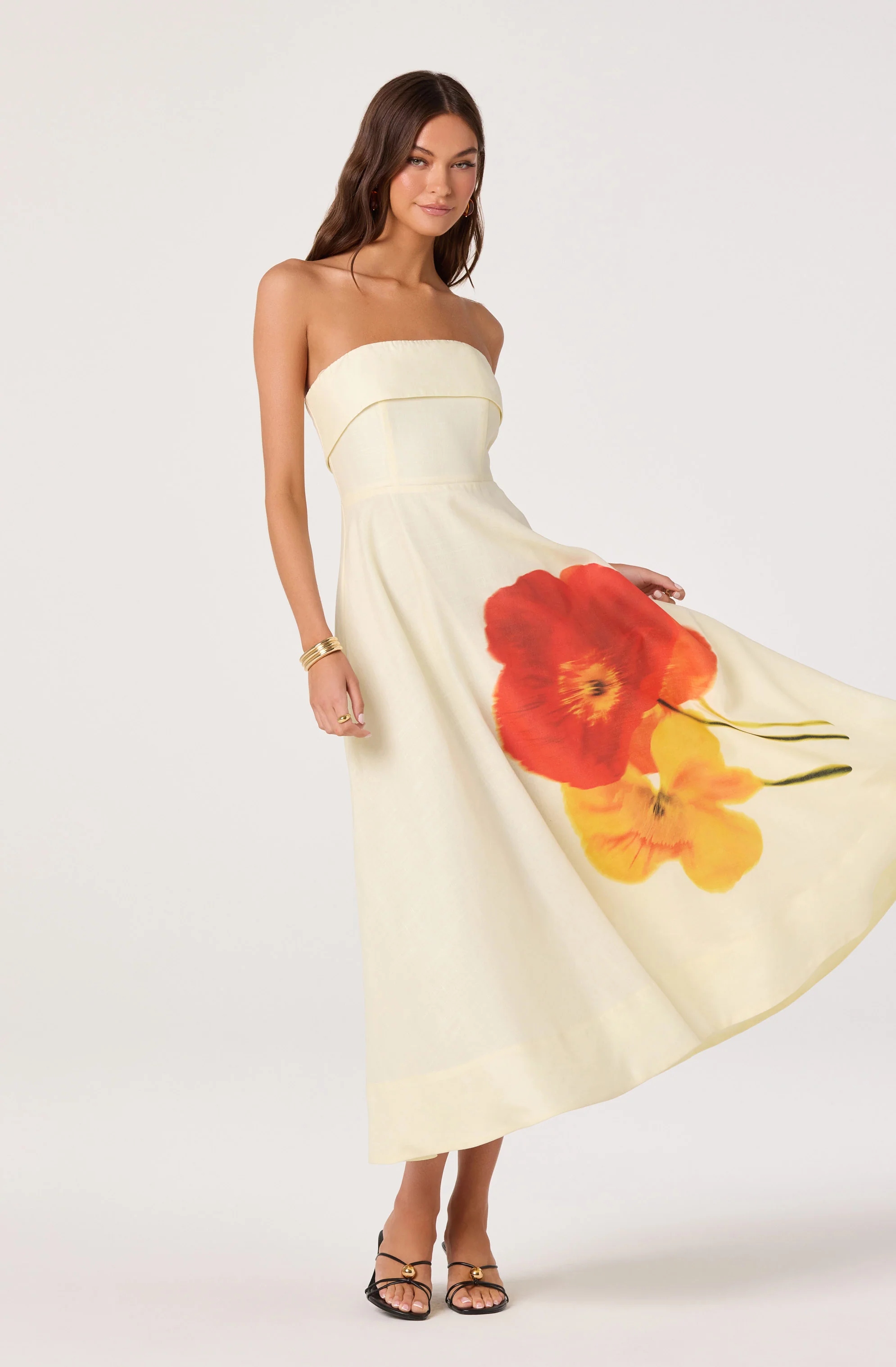 Ximena Floral Strapless Maxi Dress