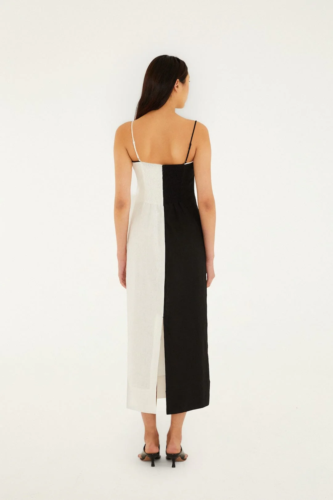 Black And White Embroidered Toucan Sleeveless Maxi Dress