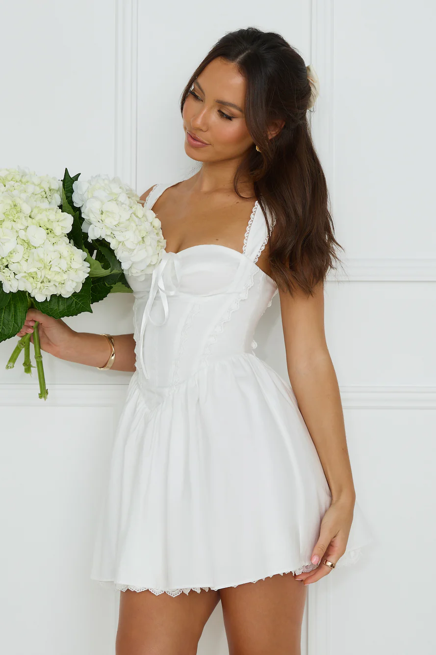 Soft Aesthetic Mini Dress White - luluinthesky