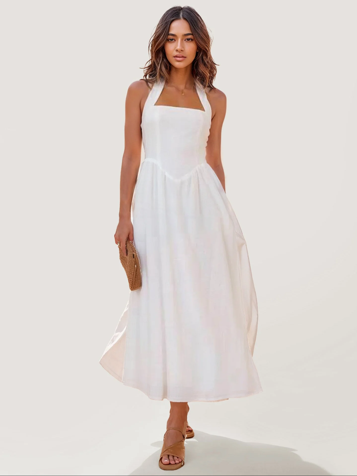 Halter Neck Midi Dress