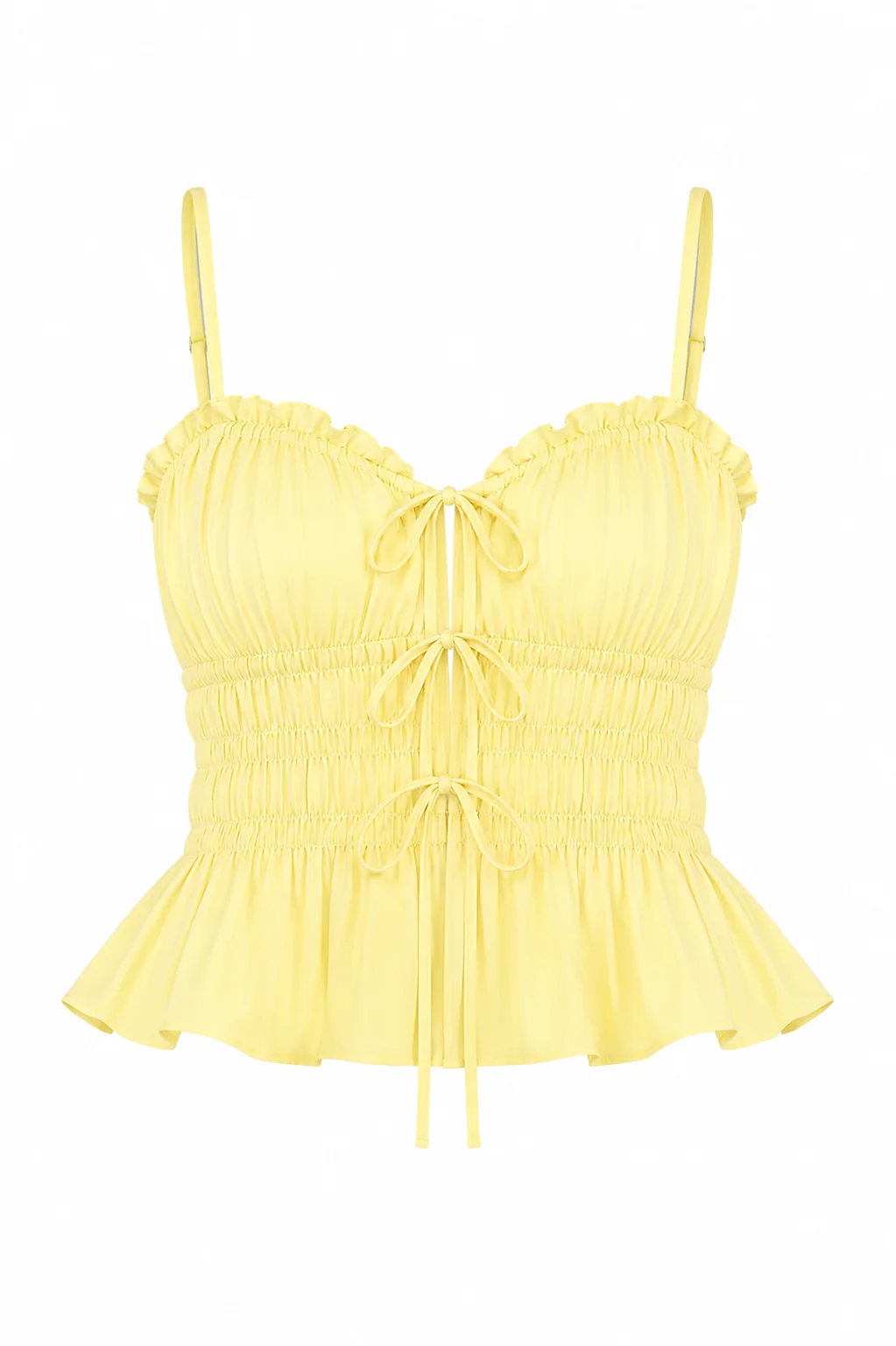 Smocked Poplin Peplum Cami Top