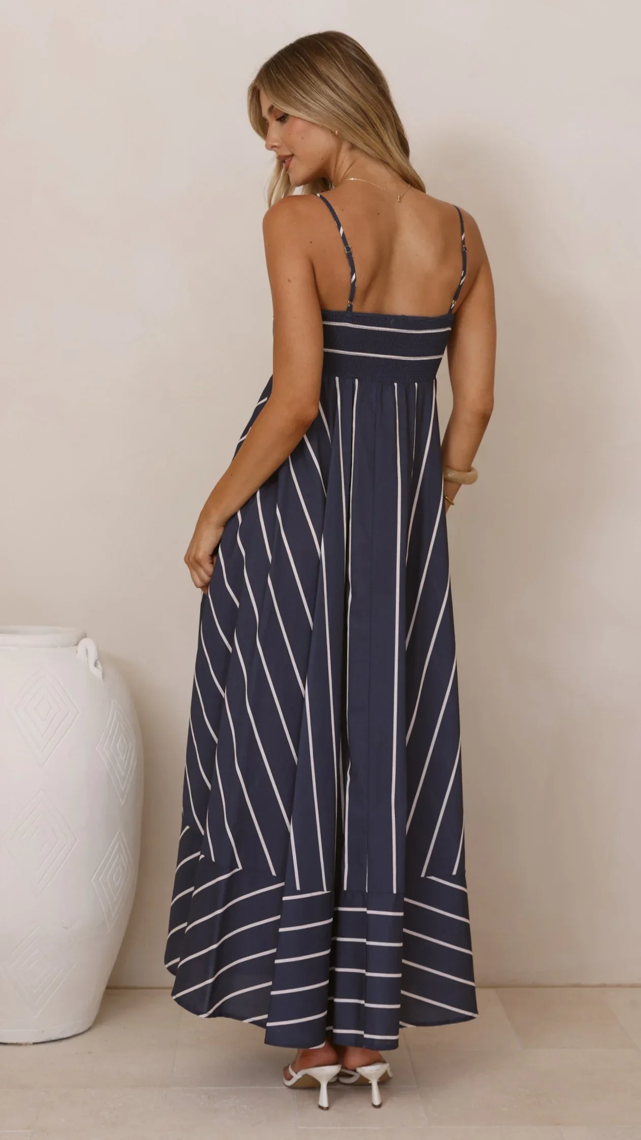 Kaethe Maxi Dress - Navy/White Stripe