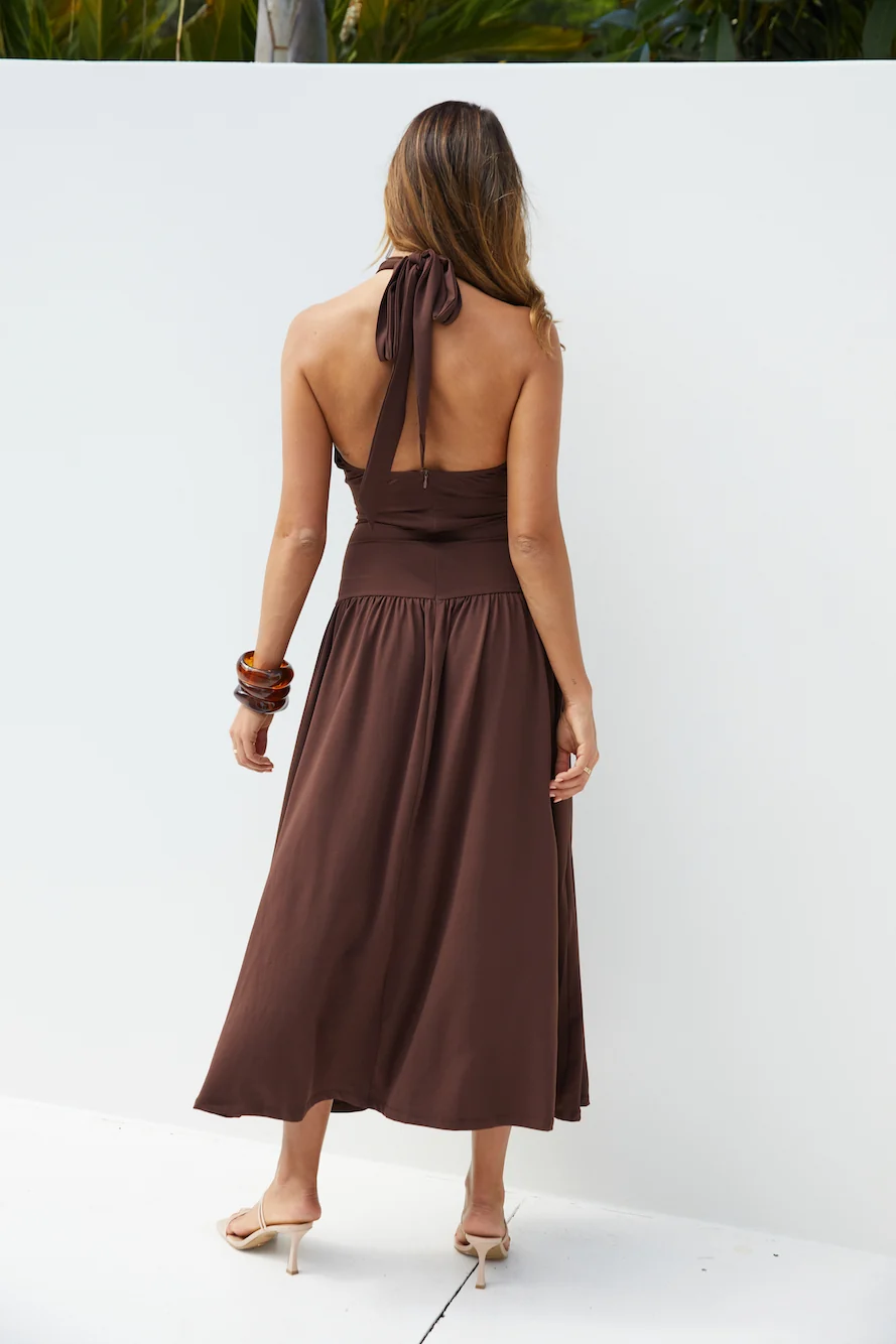 Mocha Moments Maxi Dress Brown
