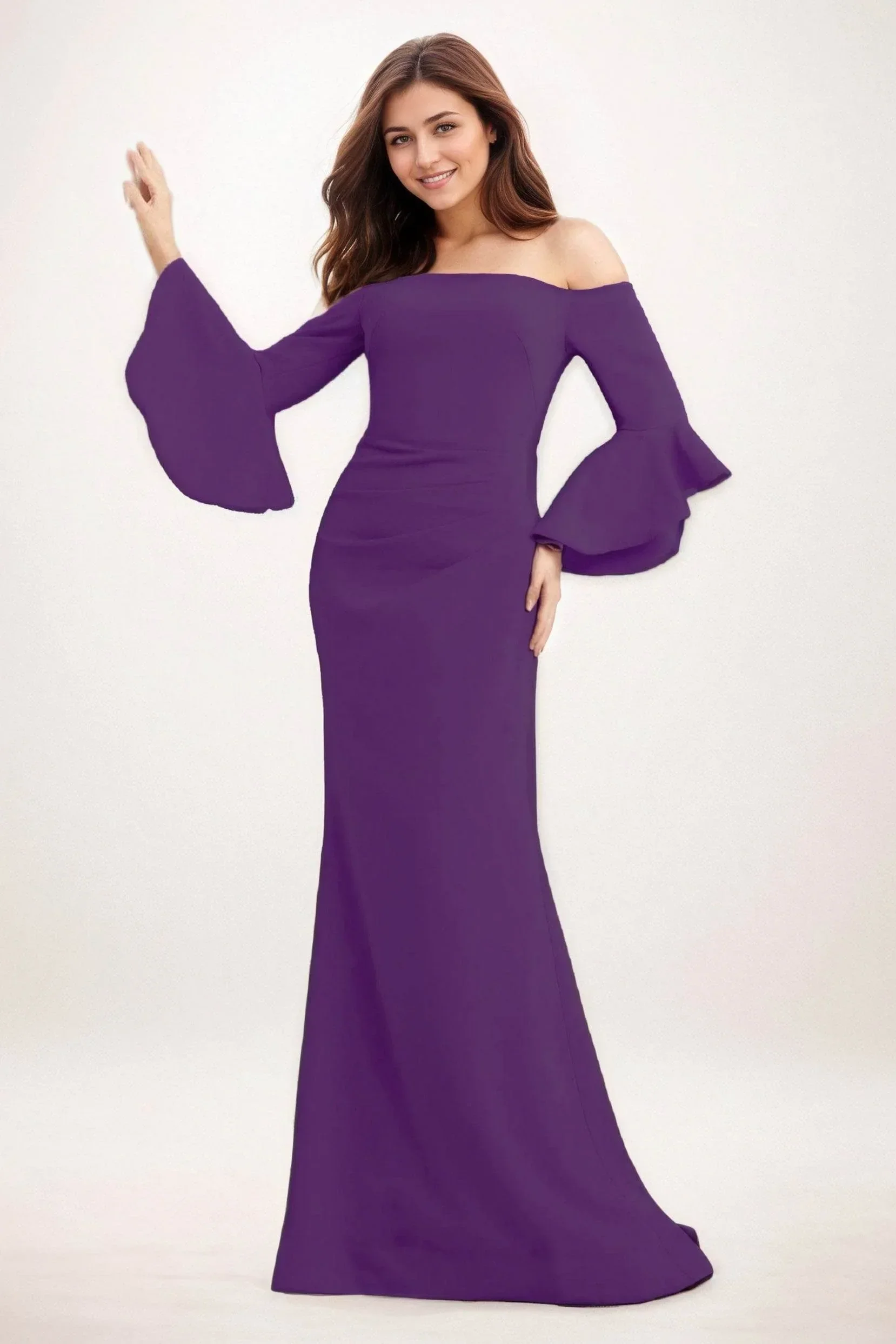 Trumpet-Mermaid Maxi Elastic Cloth Wedding Guest Dress CG0298