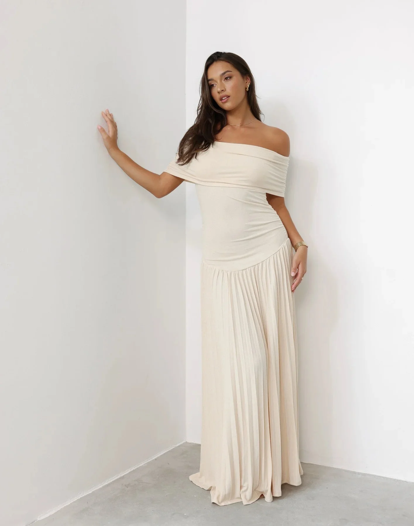 Quill Twisted Pleat Maxi Dress