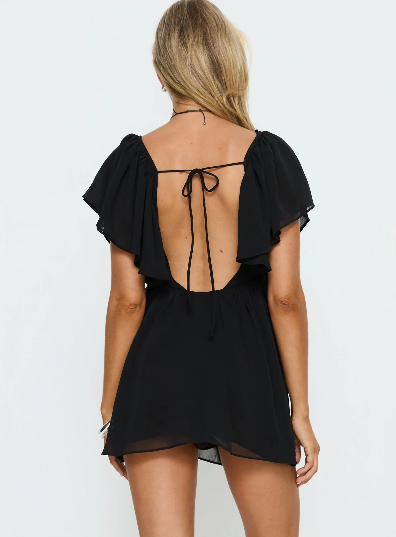Sun Spirit Plunge Flowy Romper Black