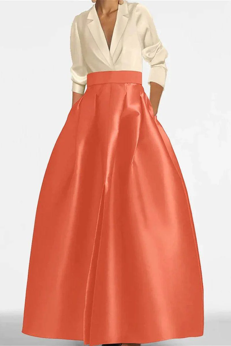 A Line Jewel Neck V-Neck Long Sleeves Mother Dresses CM0342
