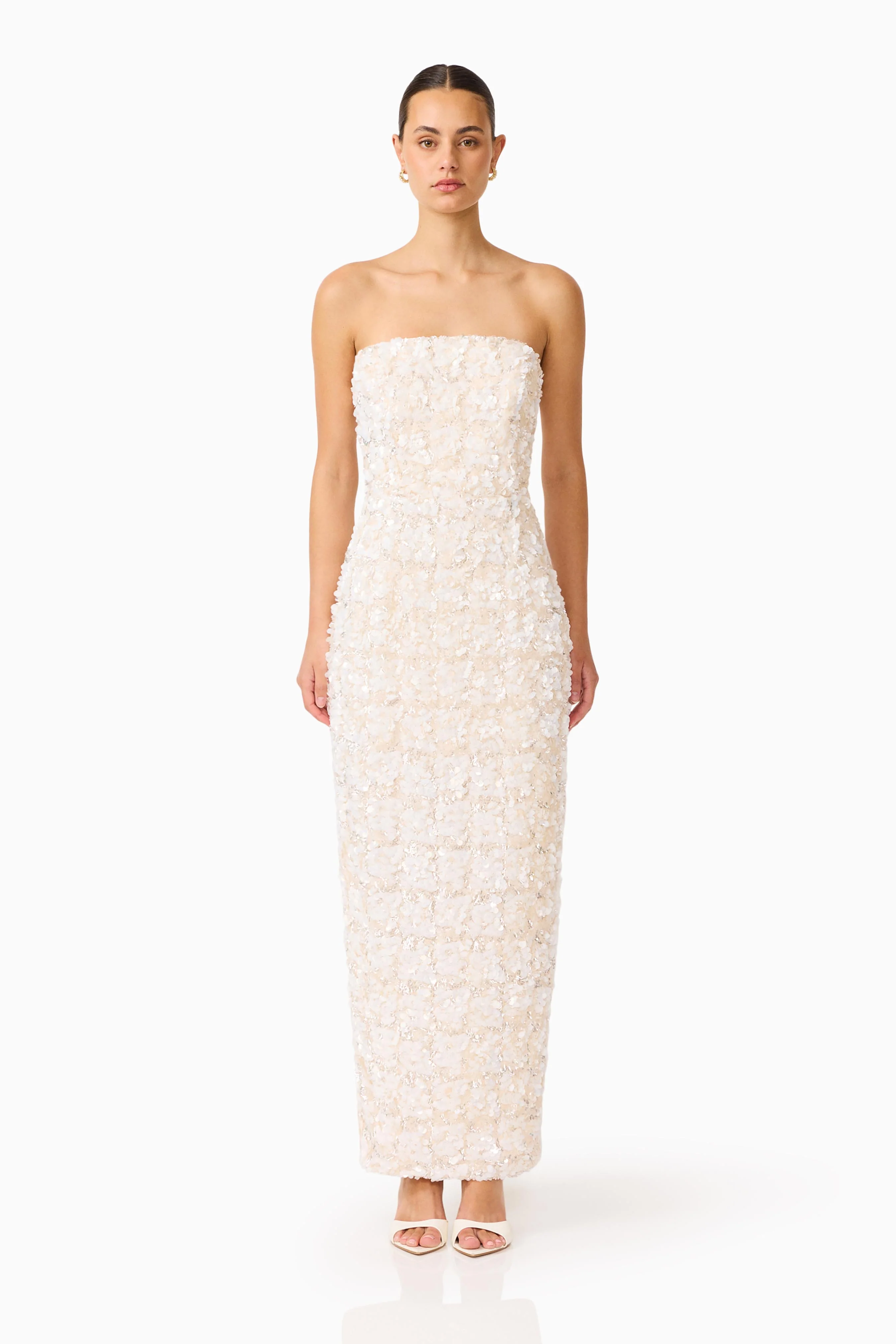 Silvana Column Gown in Cream
