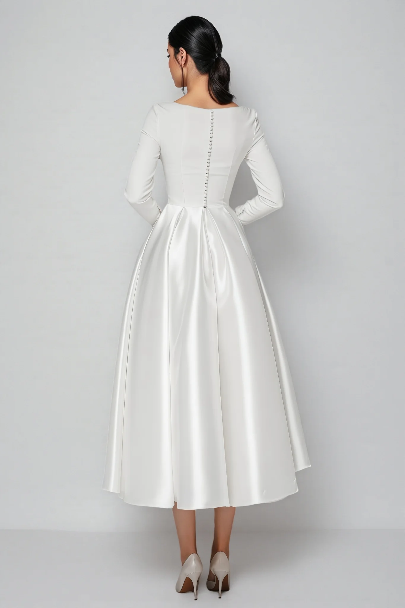 Nalea White Simple Maxi Dress
