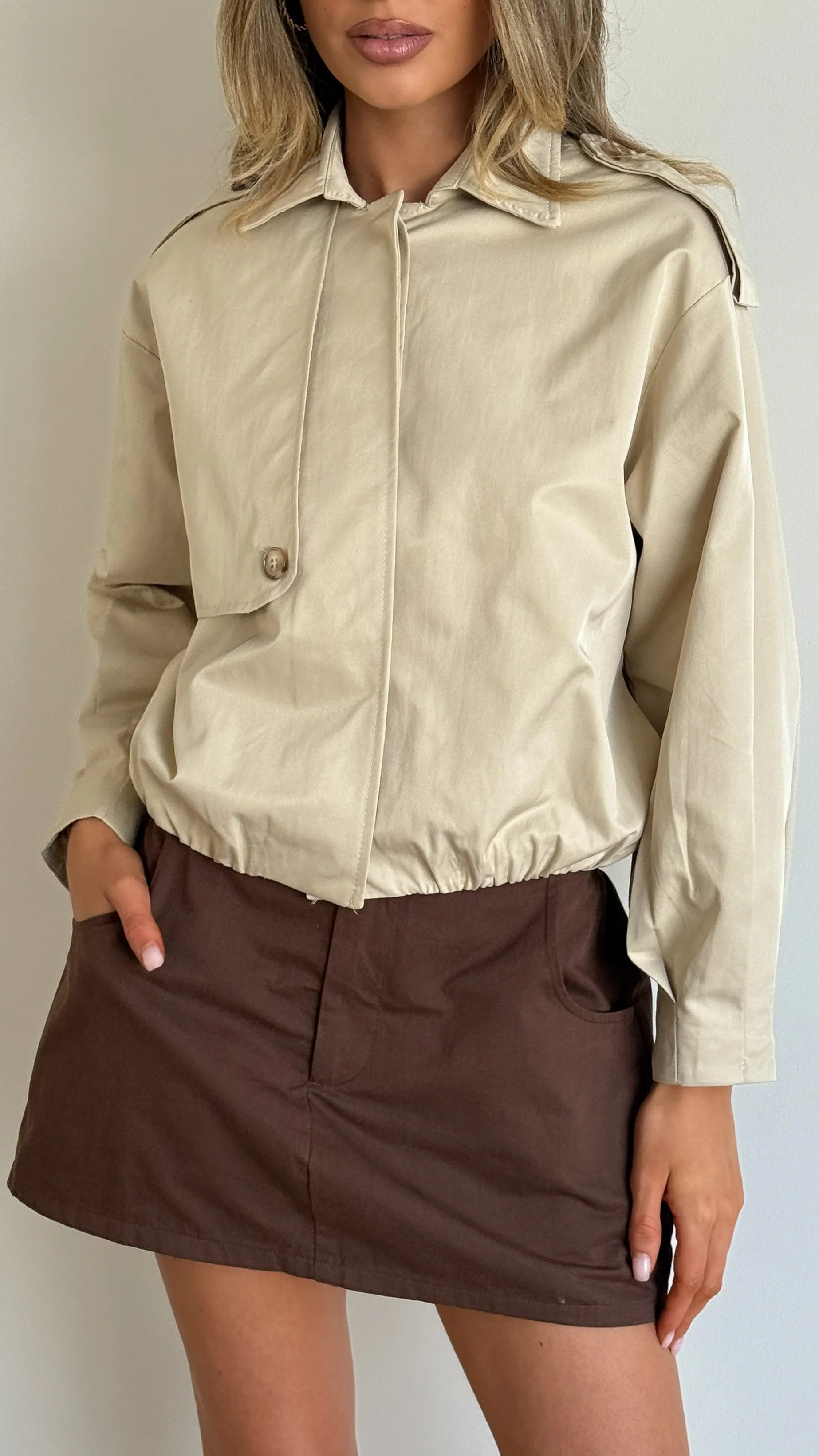 Jazz Trench Bomber - Light Beige
