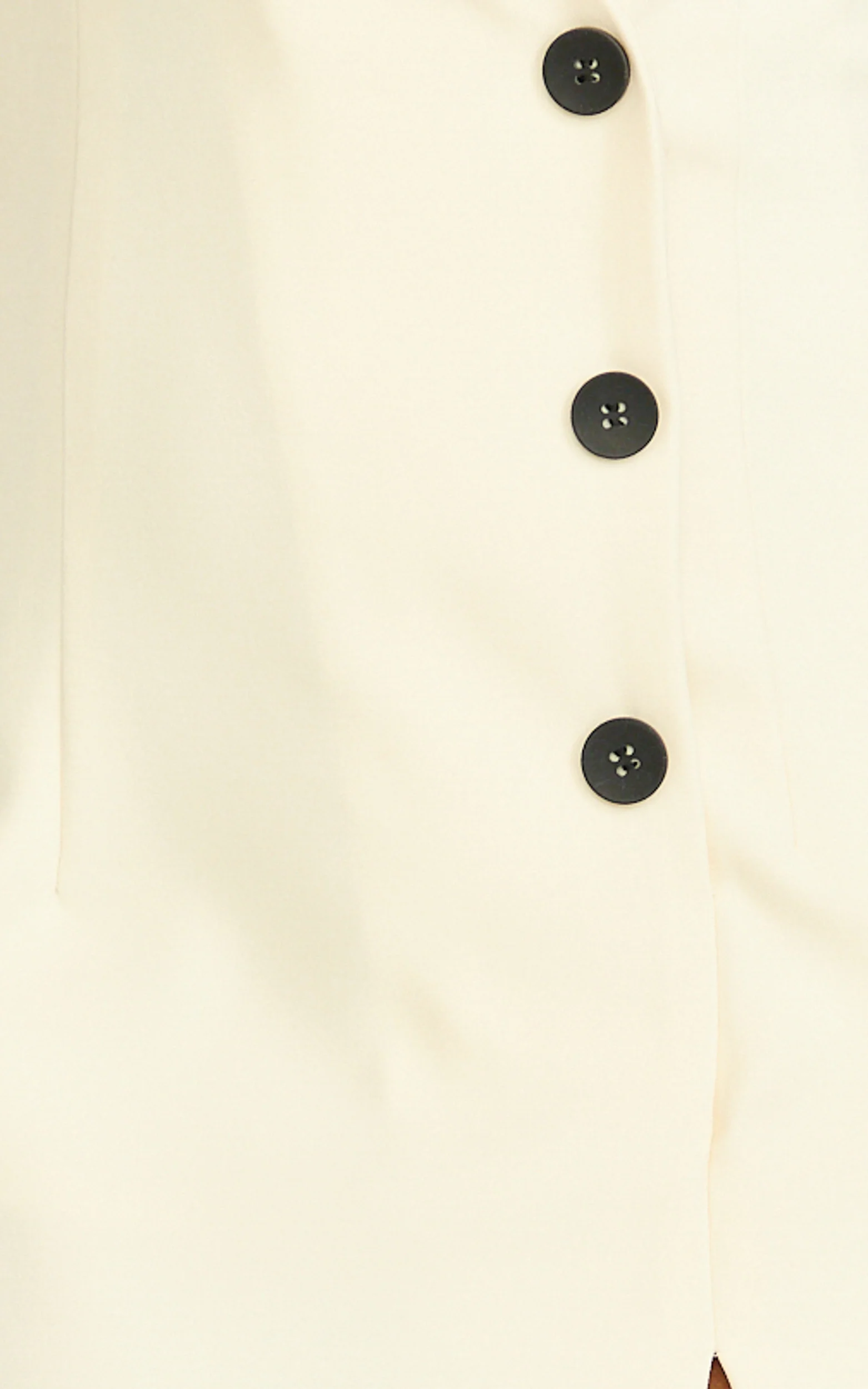 Makayla Midi Dress - Low Cut Button Down Midi Dress in Cream