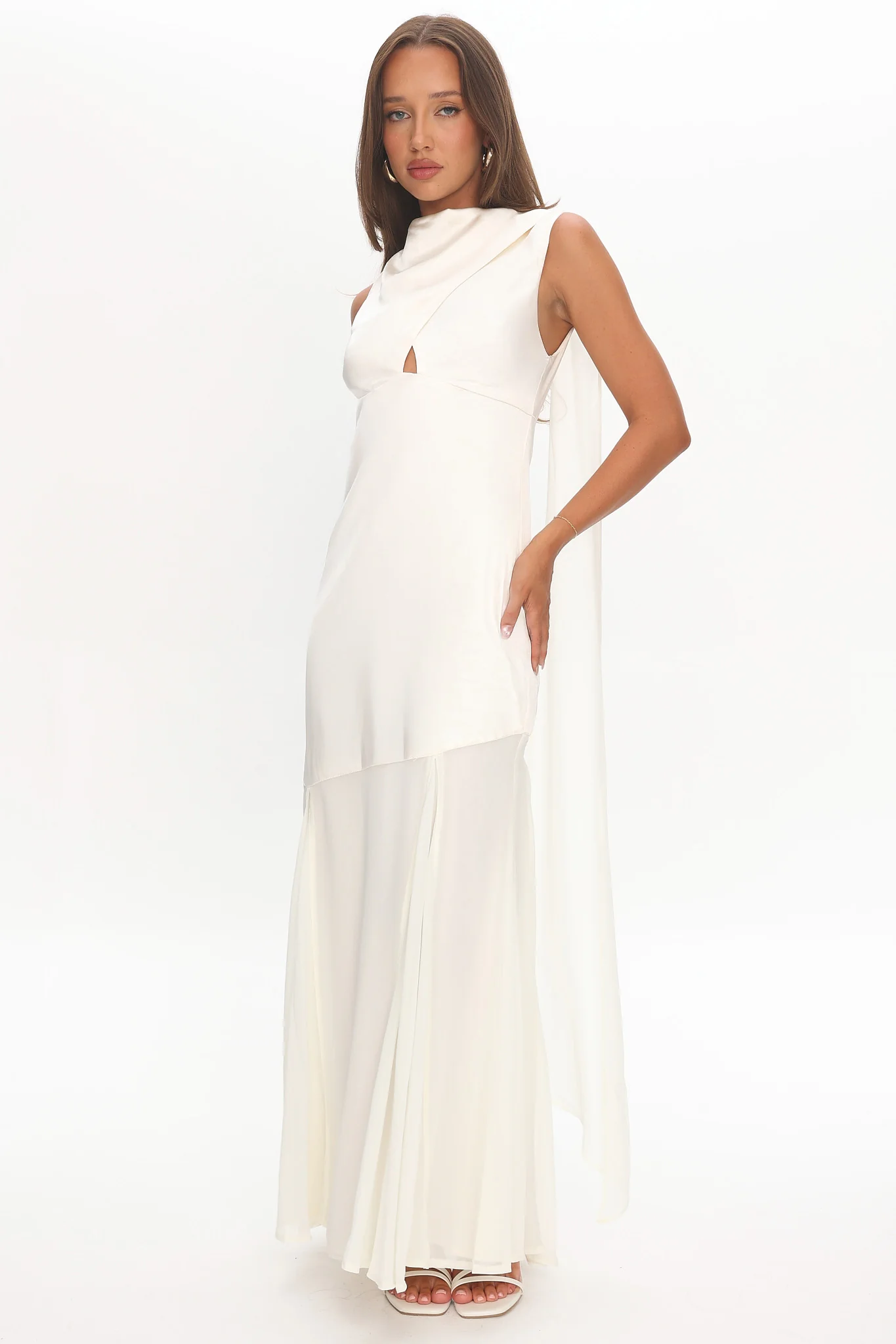 Meliza Keyhole Bust Maxi Dress Oyster