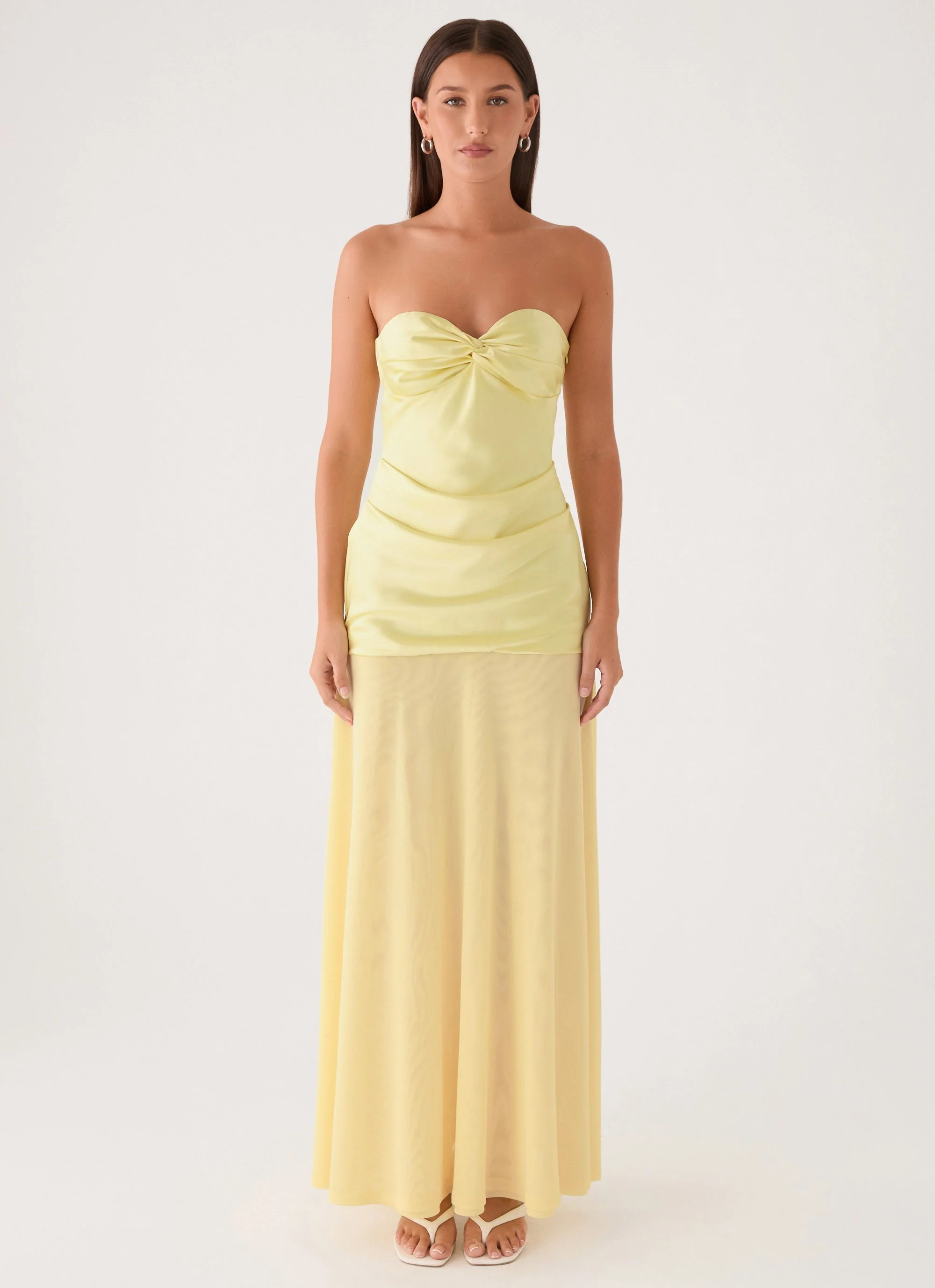 Cierra Strapless Maxi Dress - Yellow - luluinthesky