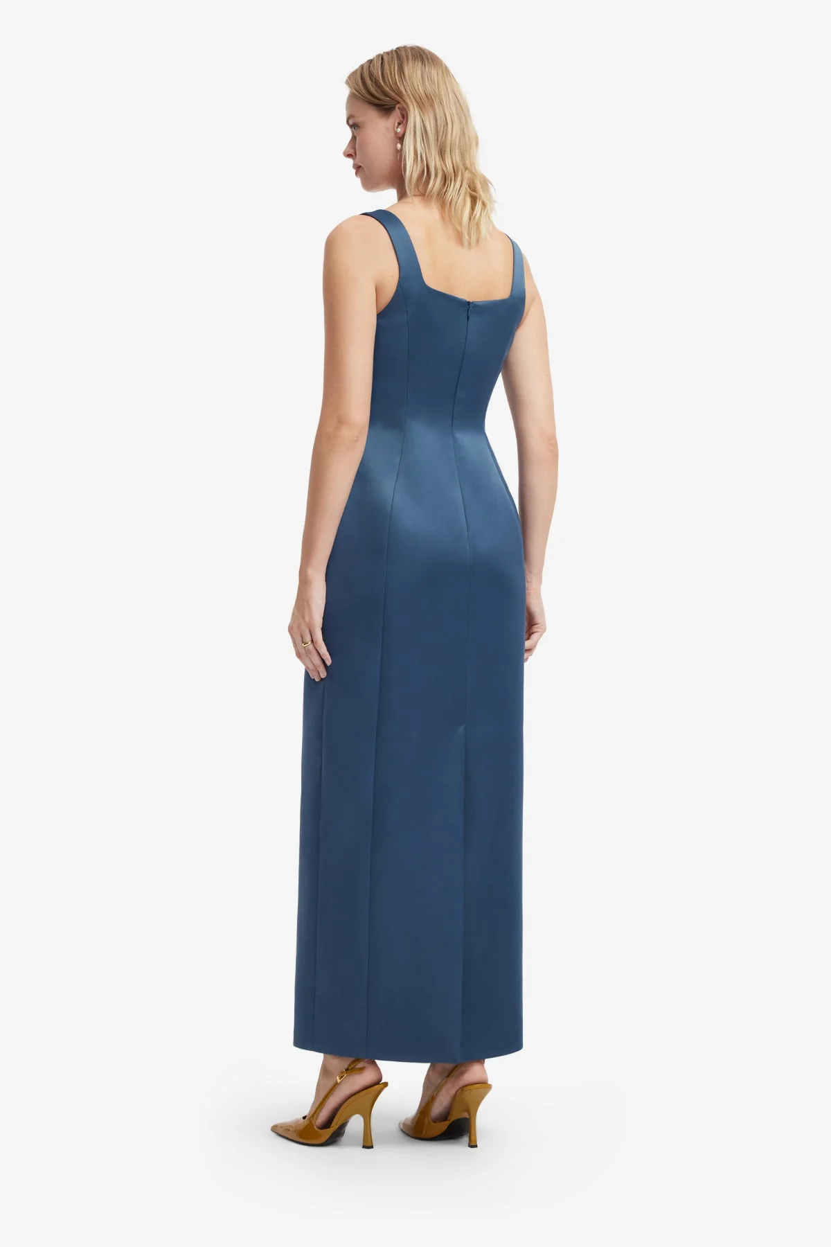 Adelina Embroidered Maxi Dress - Lily Print in Indigo