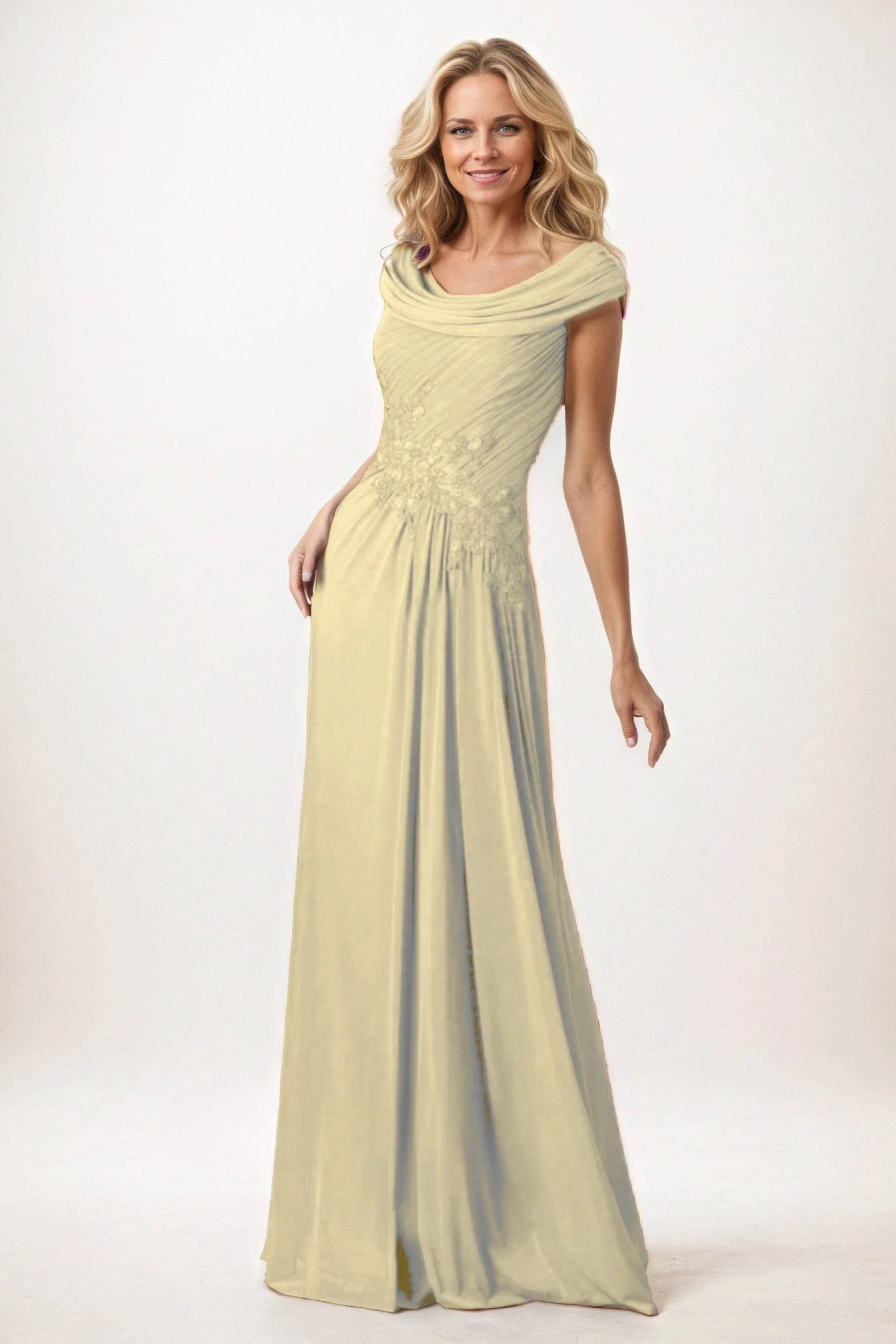 A-Line Maxi Chiffon Mother of the Bride Dresses CM0390