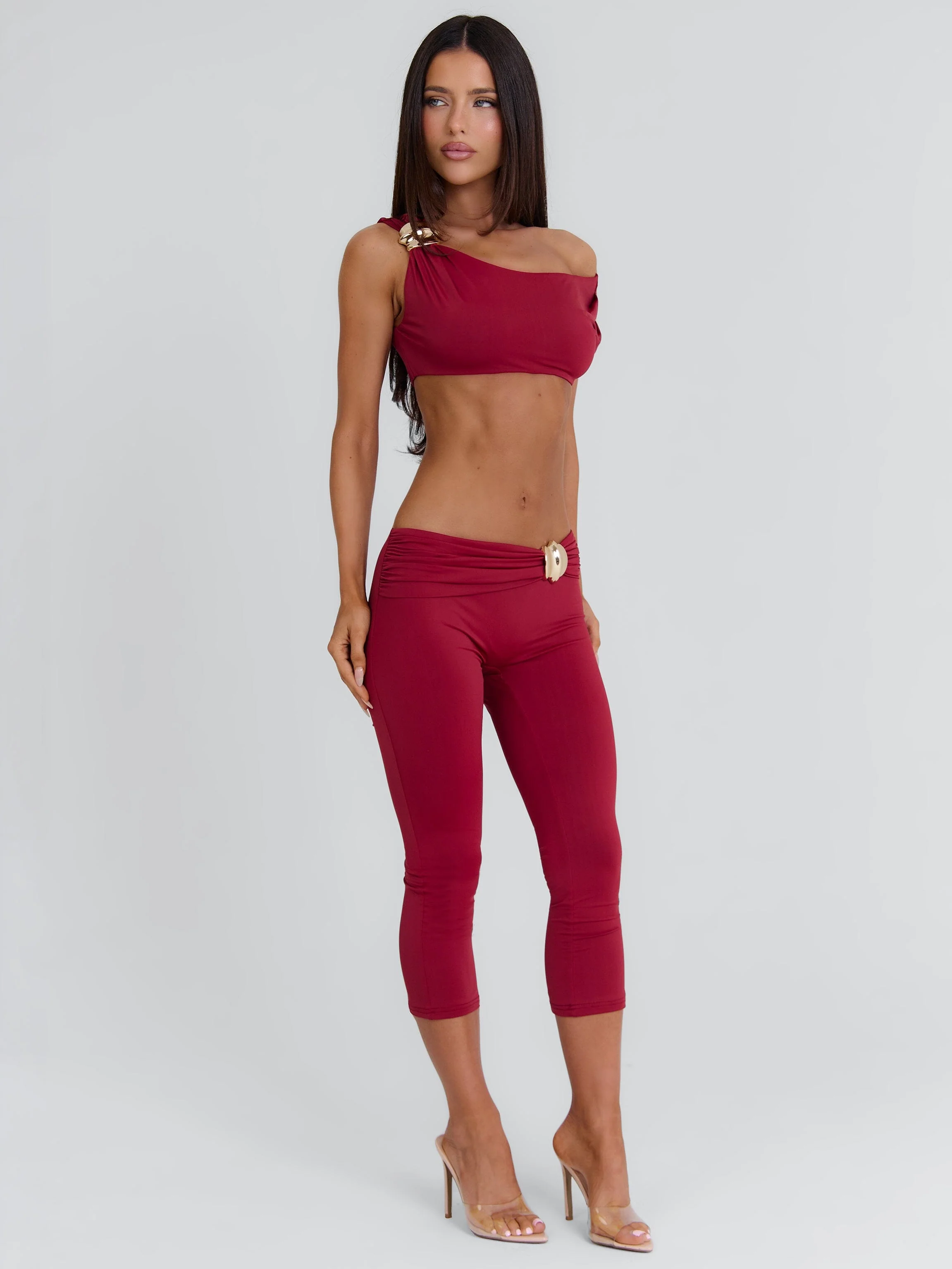 Atheena Capri Pants Deep Red
