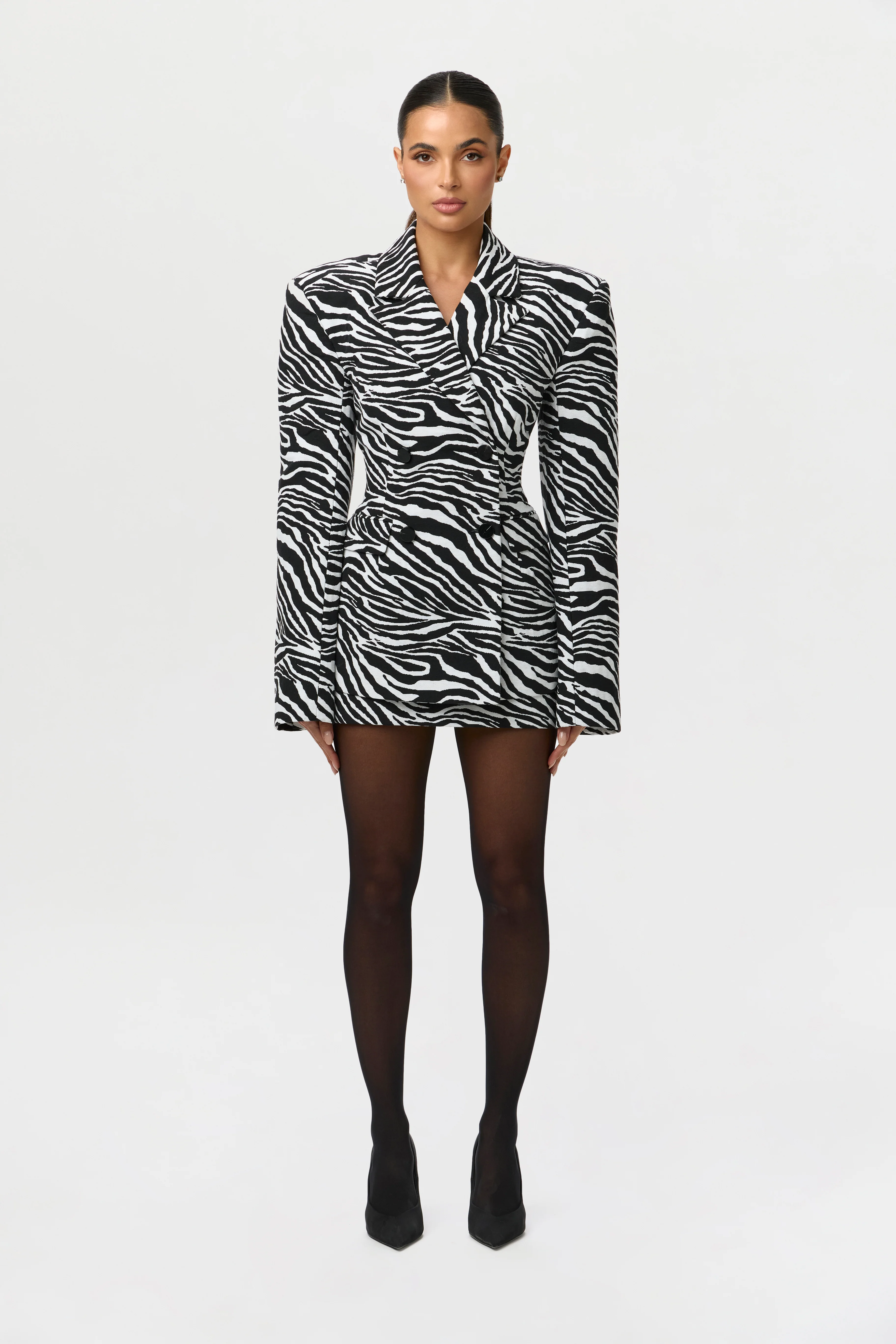 Suiting Zebra Jacquard Mini Skirt