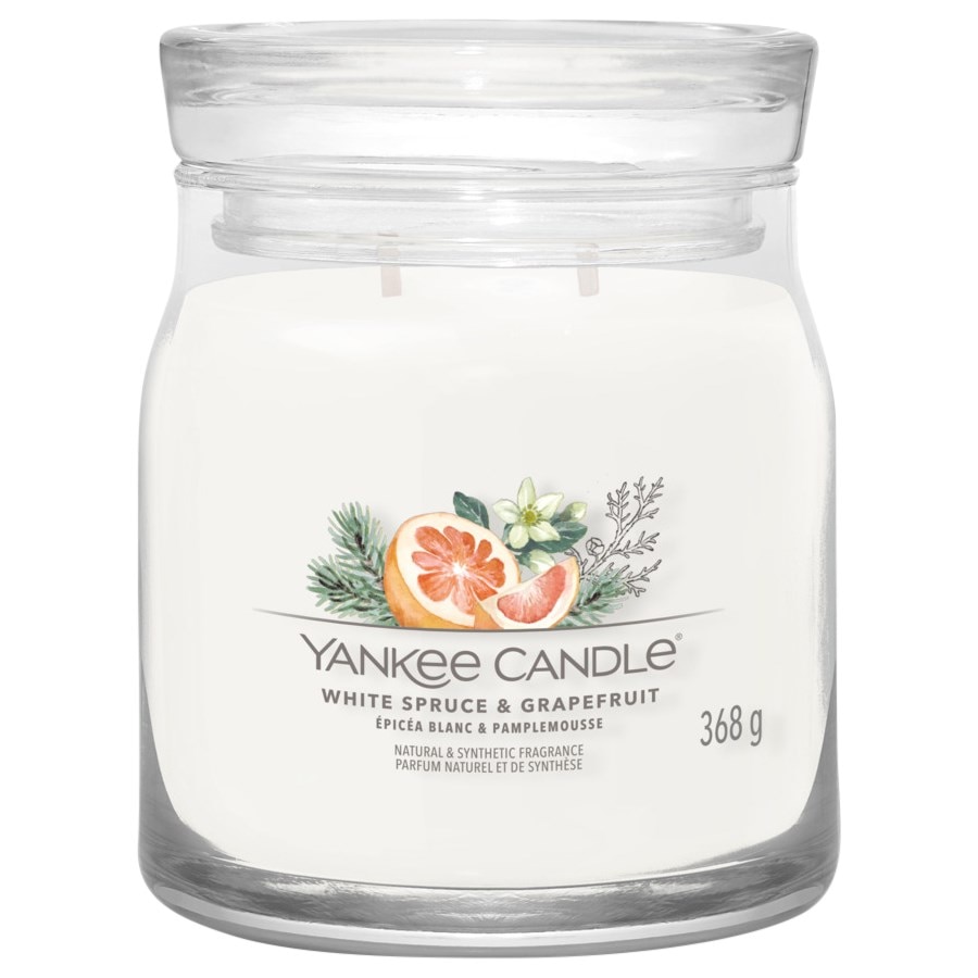 Yankee Candle Świeca wotywna w szkle White Spruce + Grapefruit