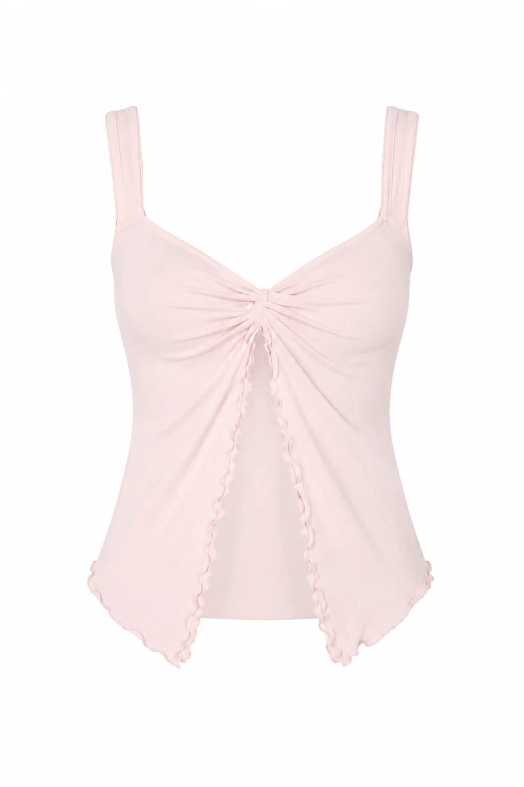 Twist-Front Mesh Tank Top