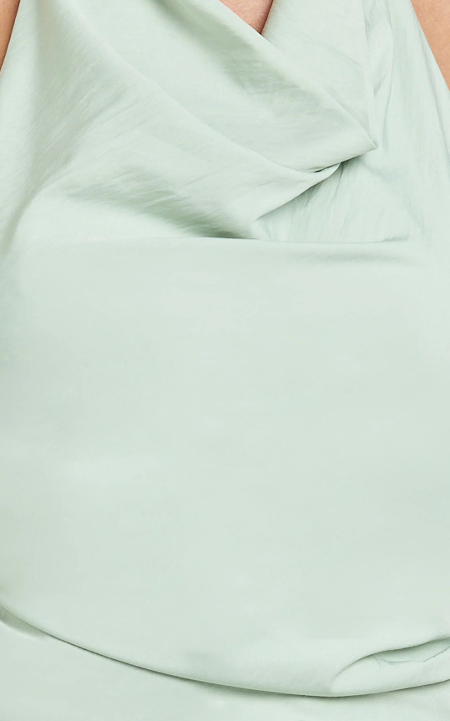 Finn Midi Dress - Folded Cowl Halter With Front Leg Split in Sage