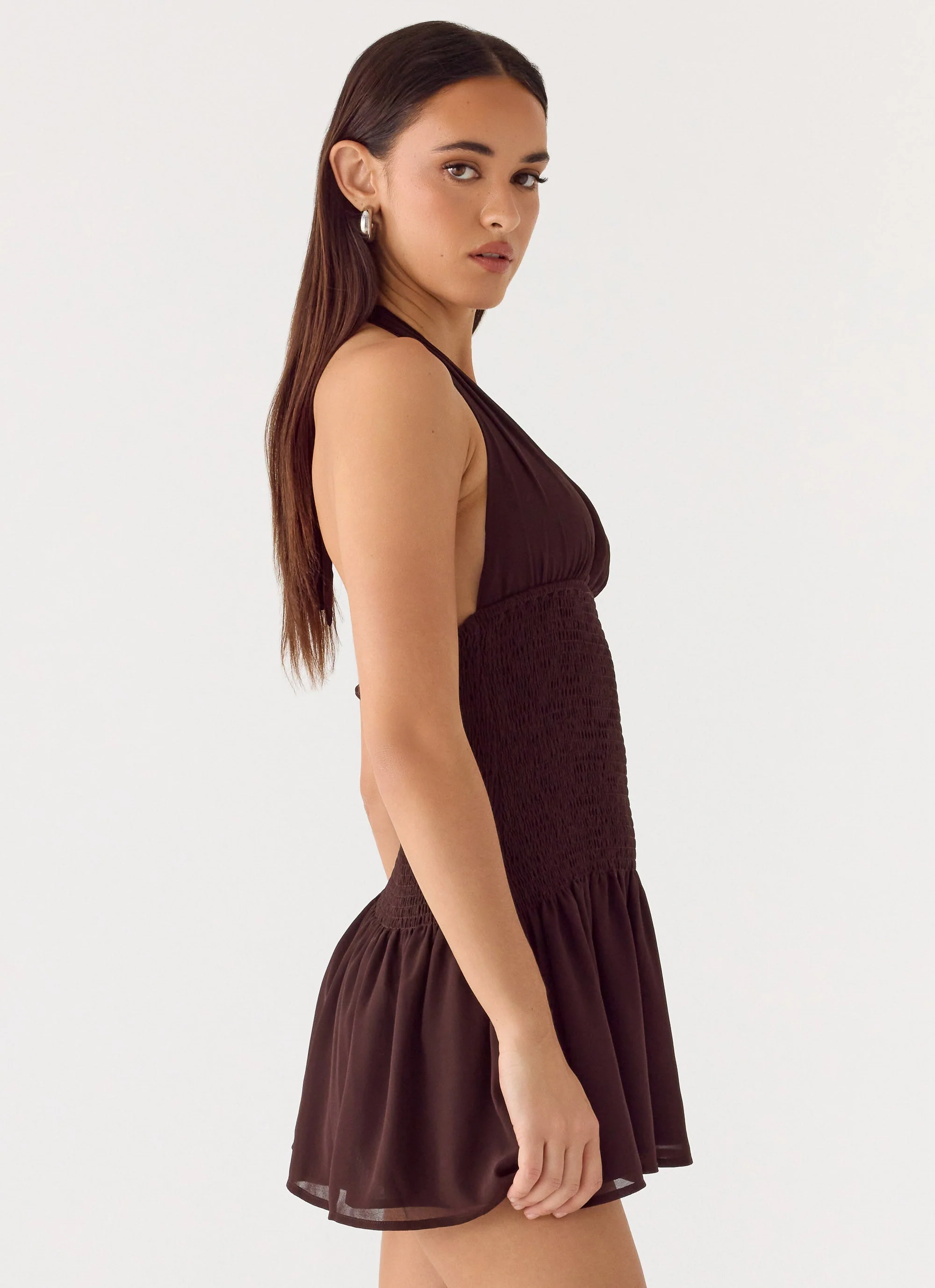 Holden Mini Dress - Chocolate - luluinthesky