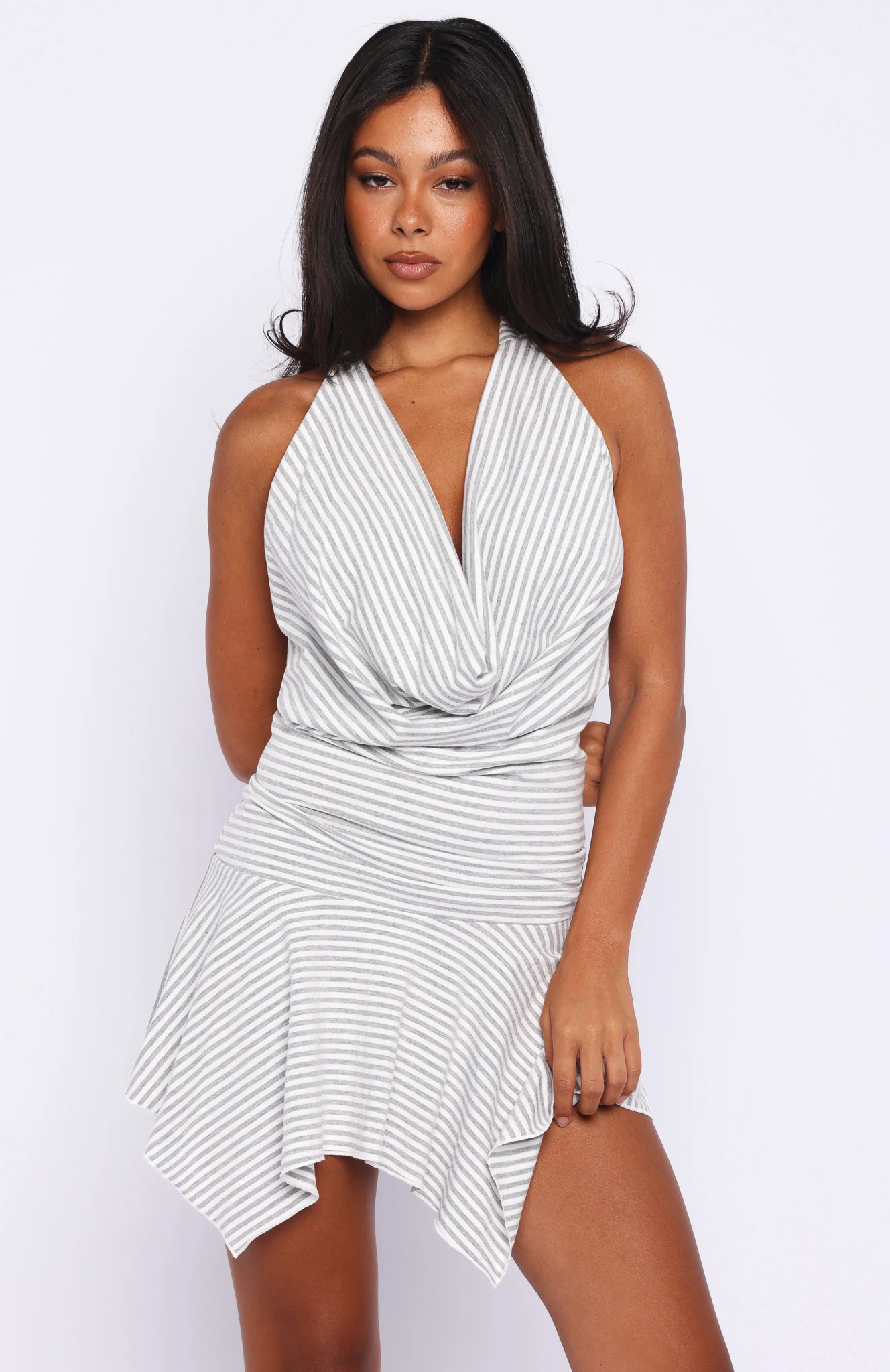 Urban Drift Mini Dress Grey Stripe