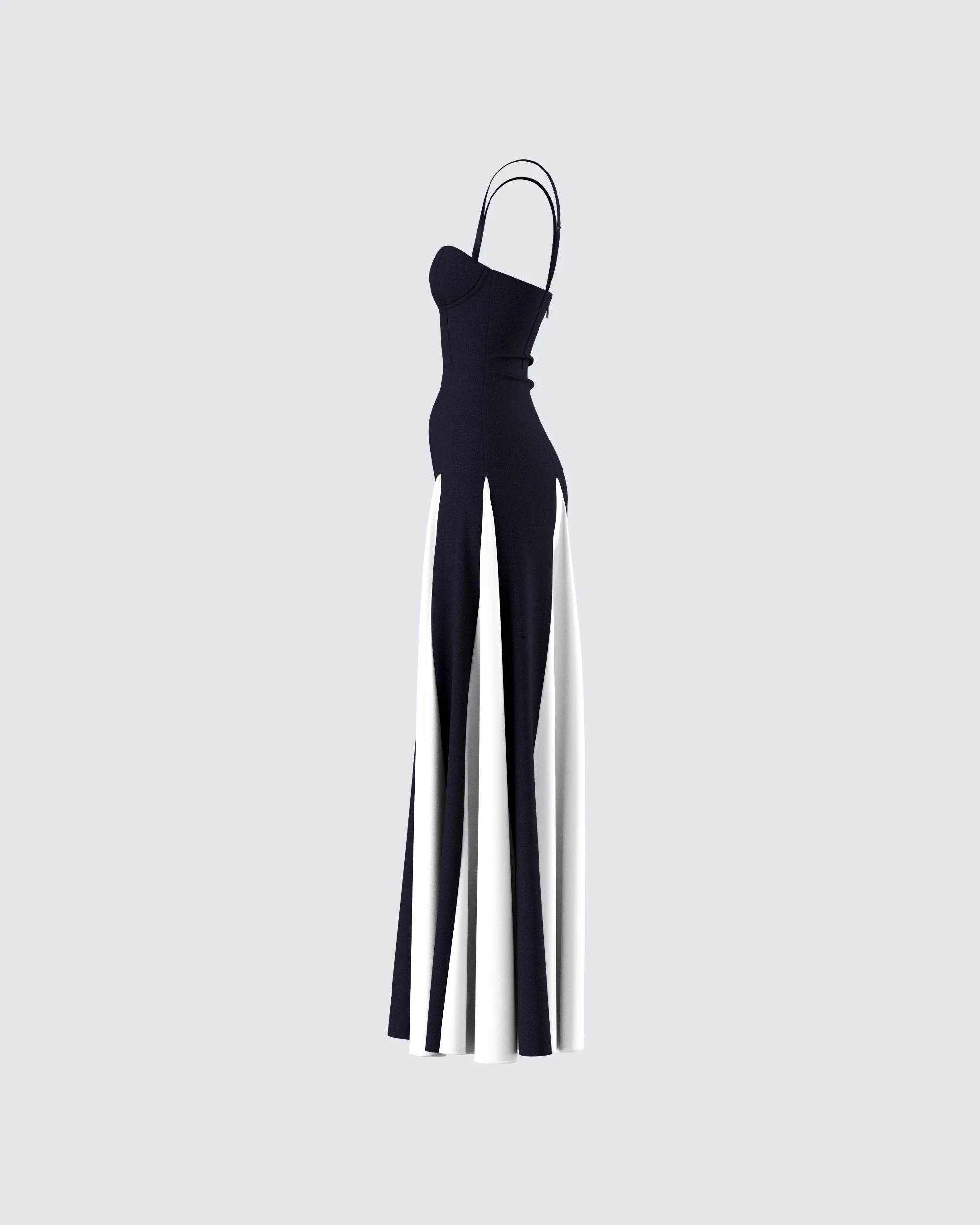 Skylah Black and White Gown