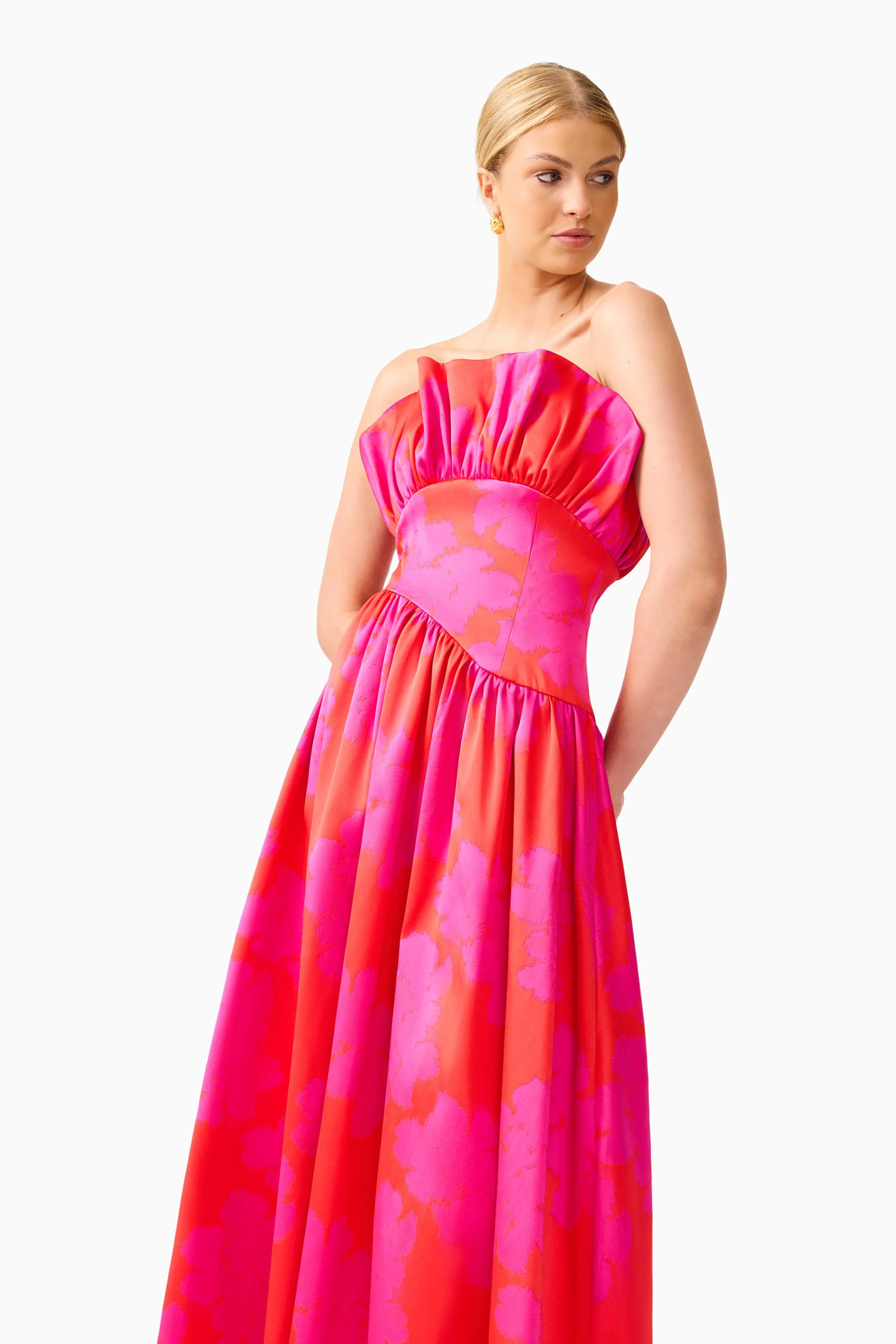 Laurel Sleeveless Maxi Dress in Pink & Red