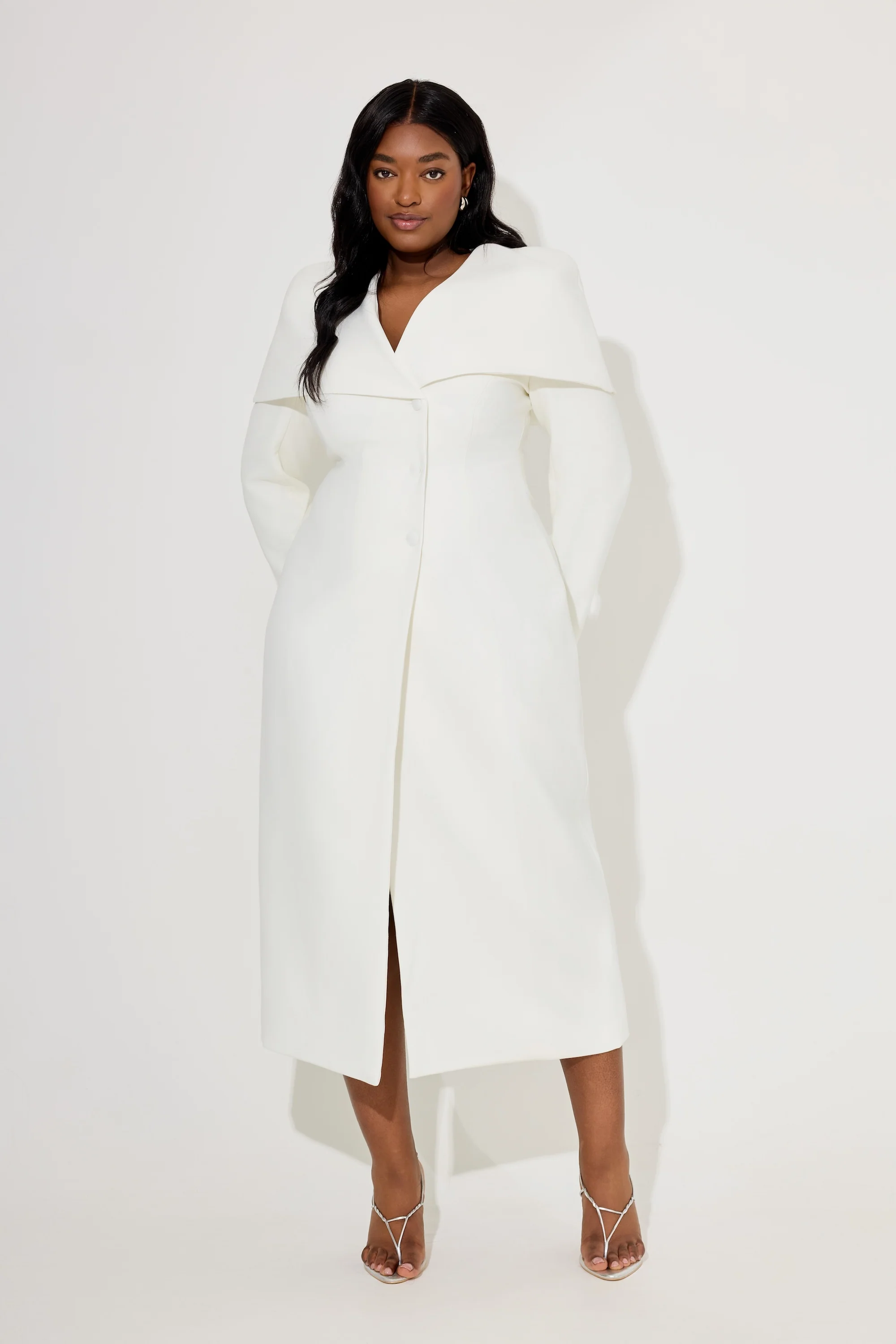 Statement Collar Midi Dress