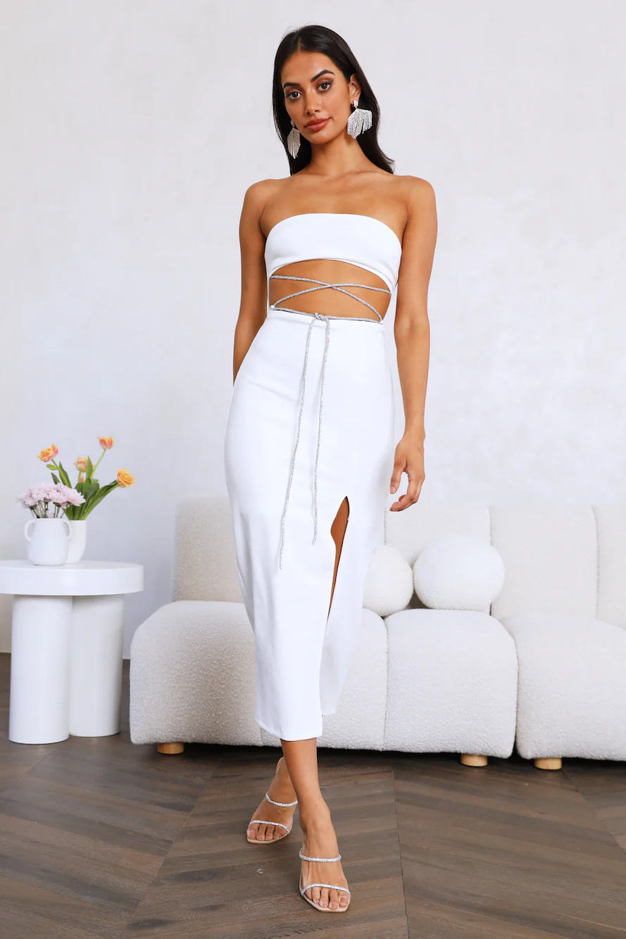 Live Big Midi Dress White - luluinthesky