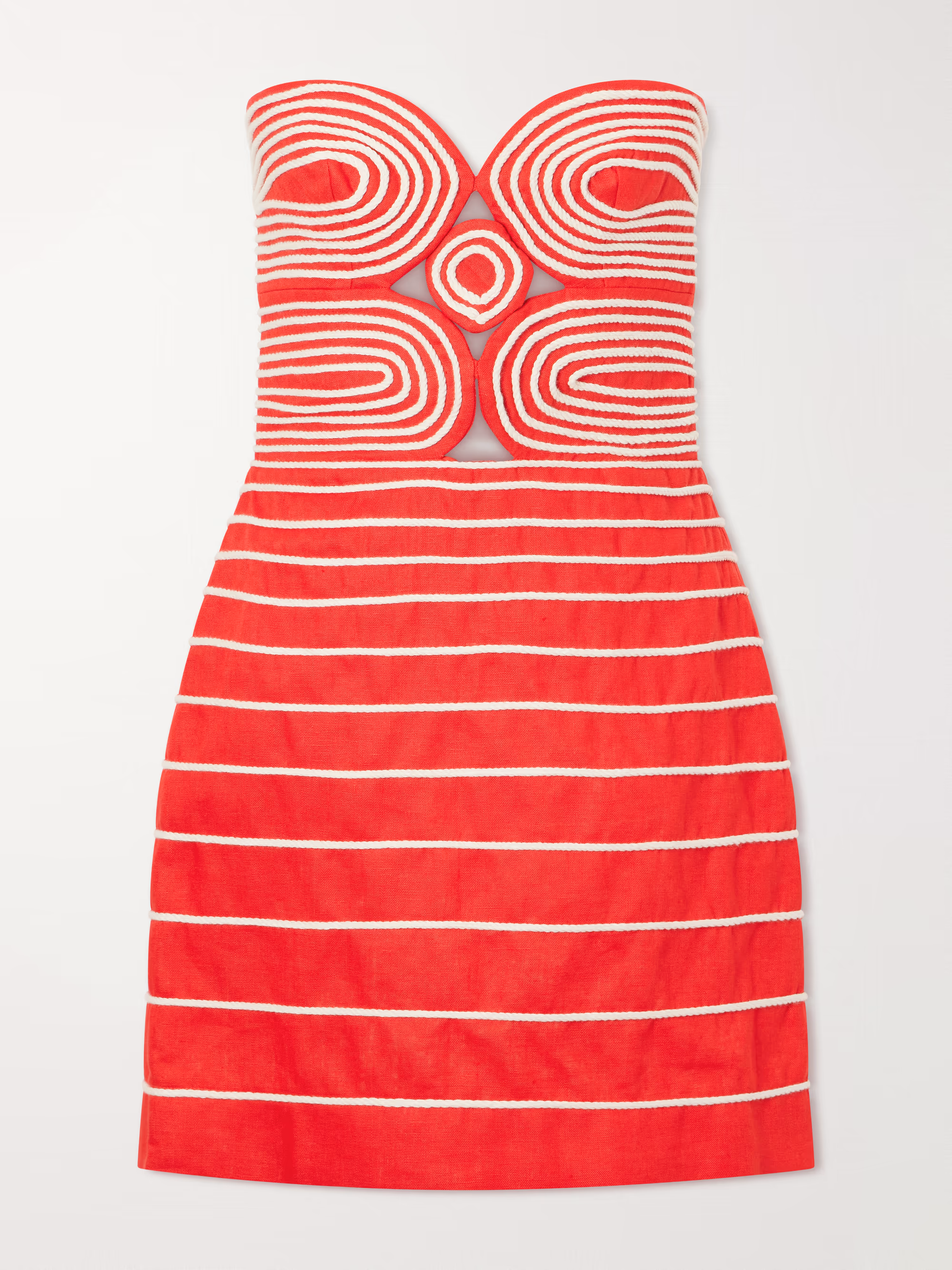 Muy Poetica cut-out embroidered linen mini dress