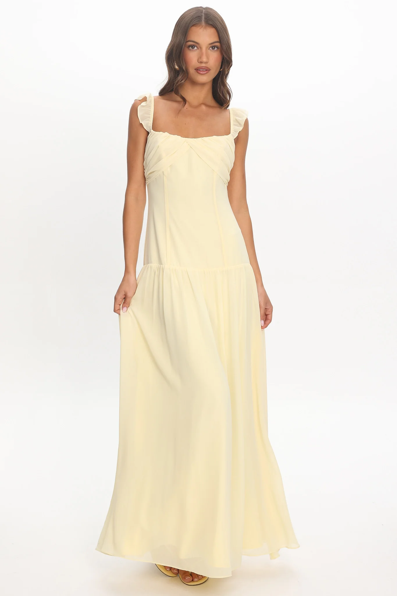 Haisley Drop Waist Ruffle Maxi Dress Butter