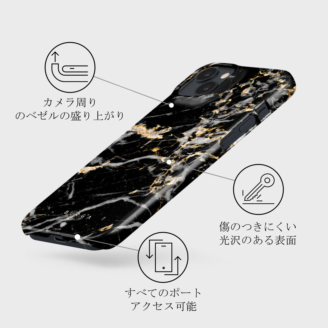 Make A Wish - Gold Marble iPhone 13 Mini ケース