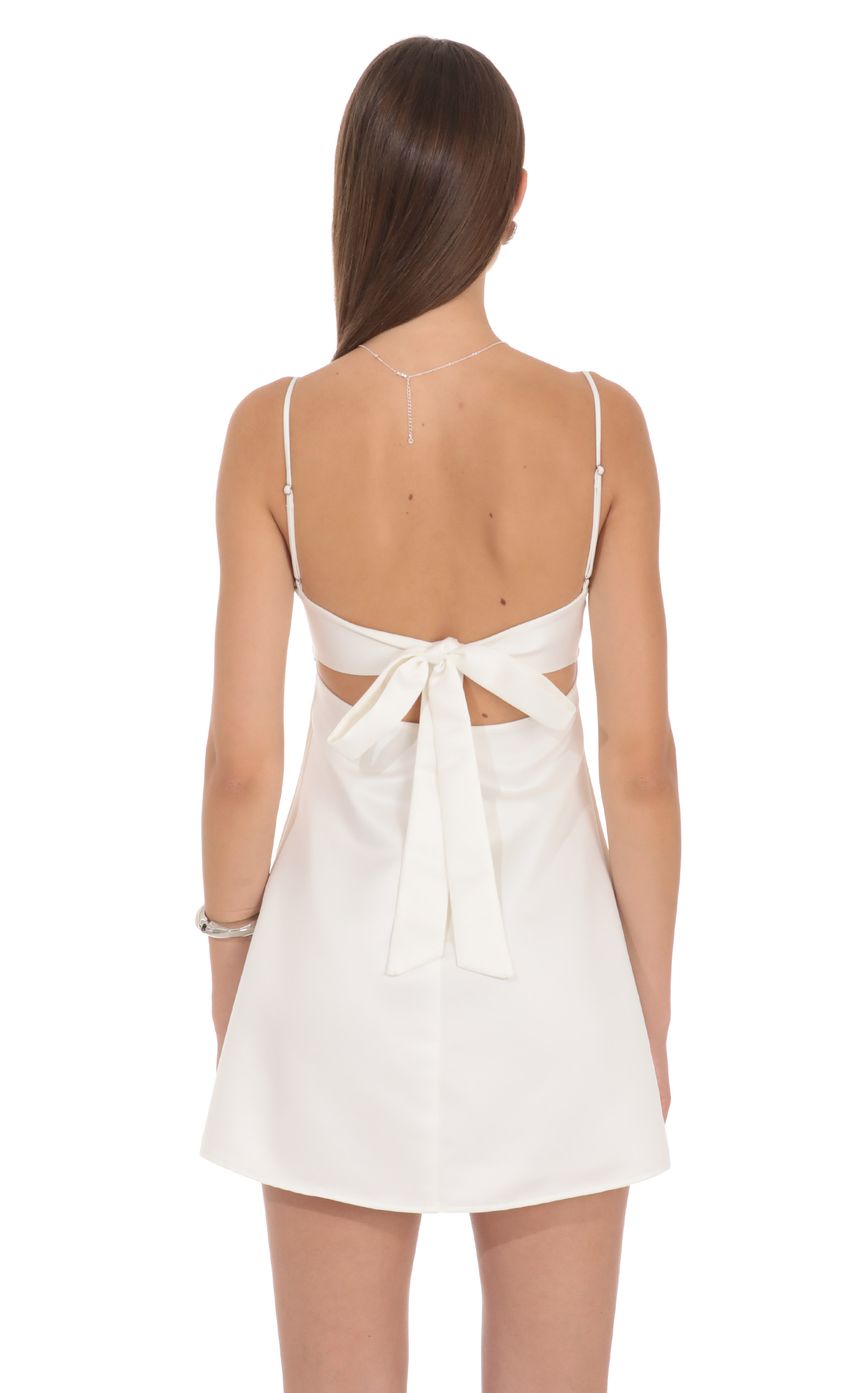 Iridescent A-Line Mini Dress in White