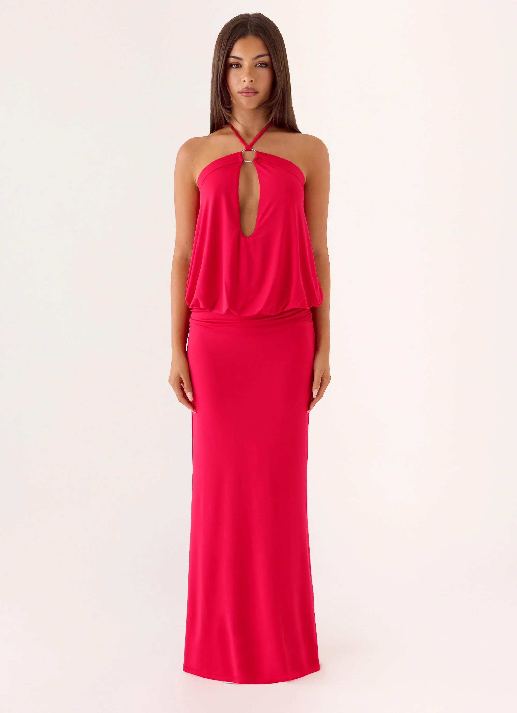Telling You Maxi Dress - Red Magenta
